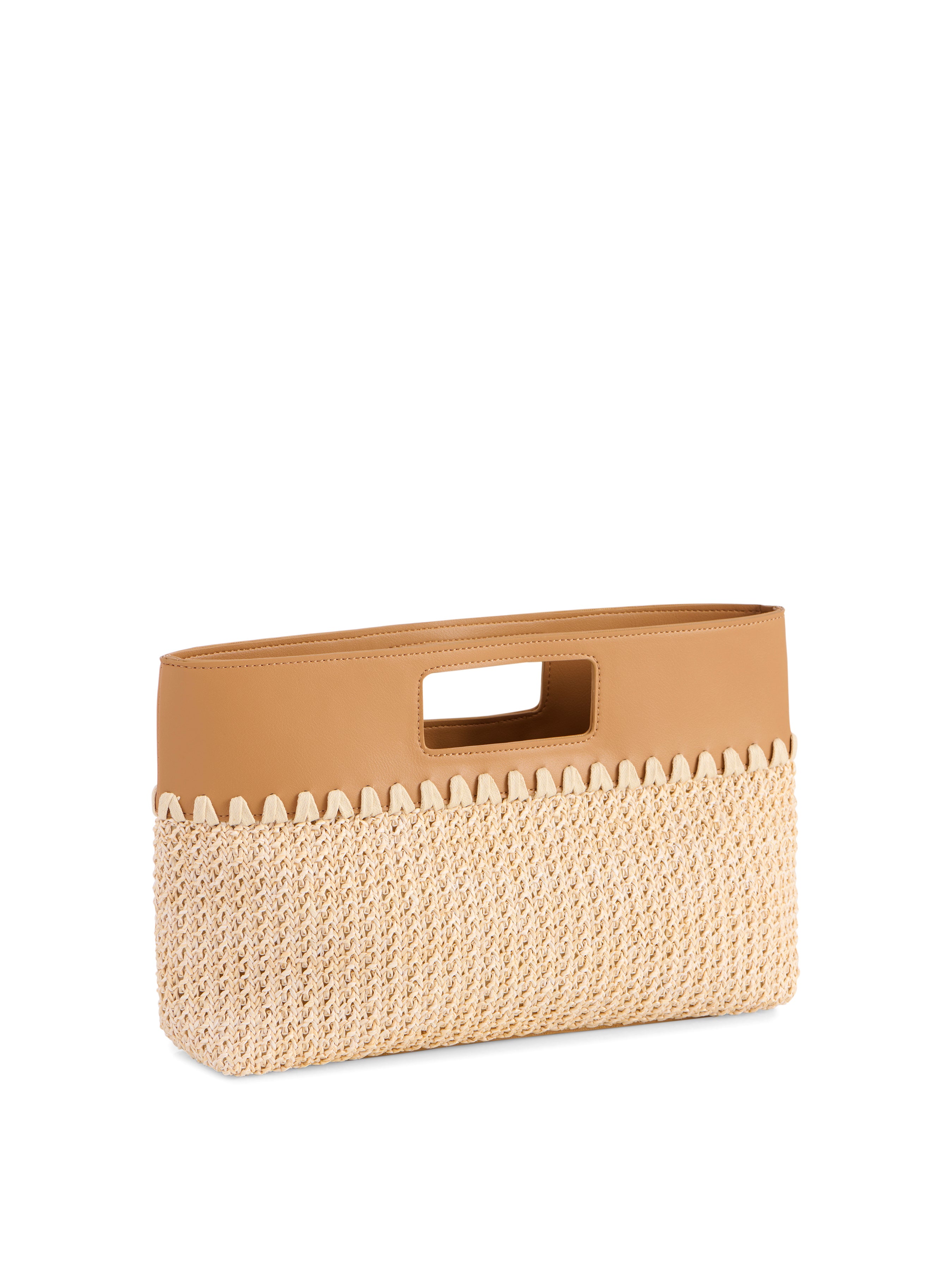 Shiraleah Mia Top Handle Clutch TAN