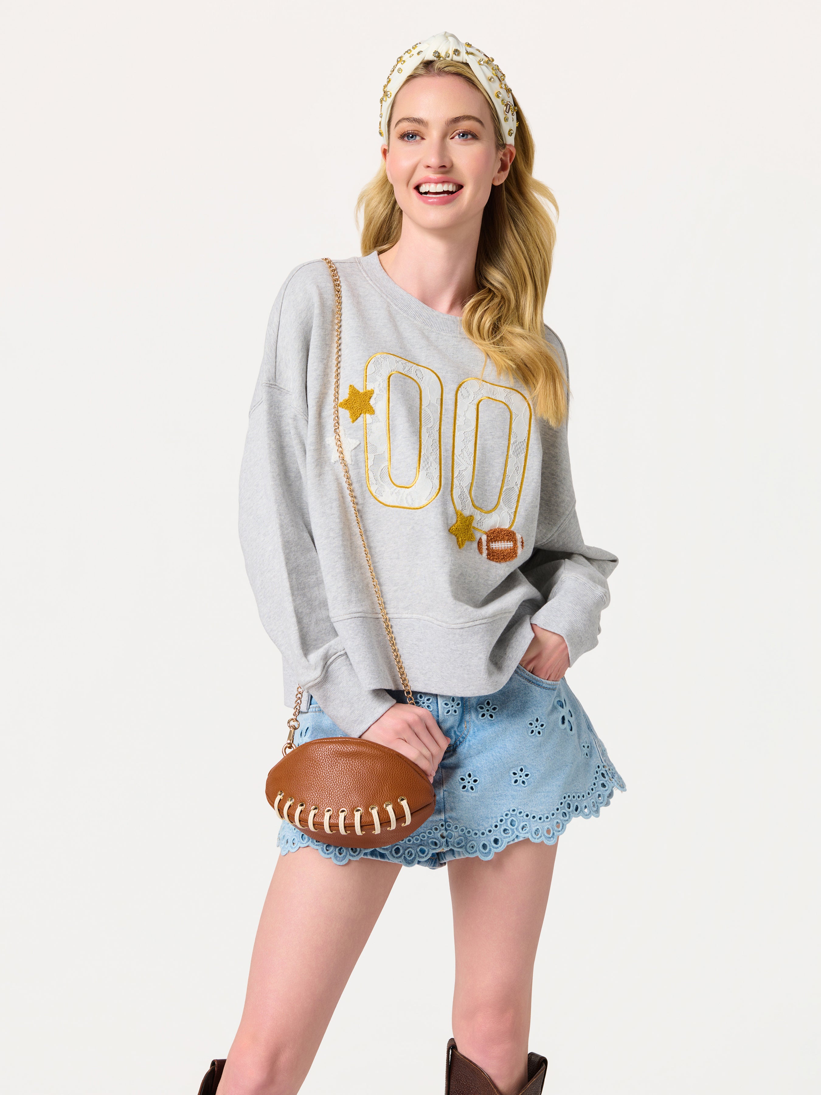 Shiraleah Football Cross-Body, Brown