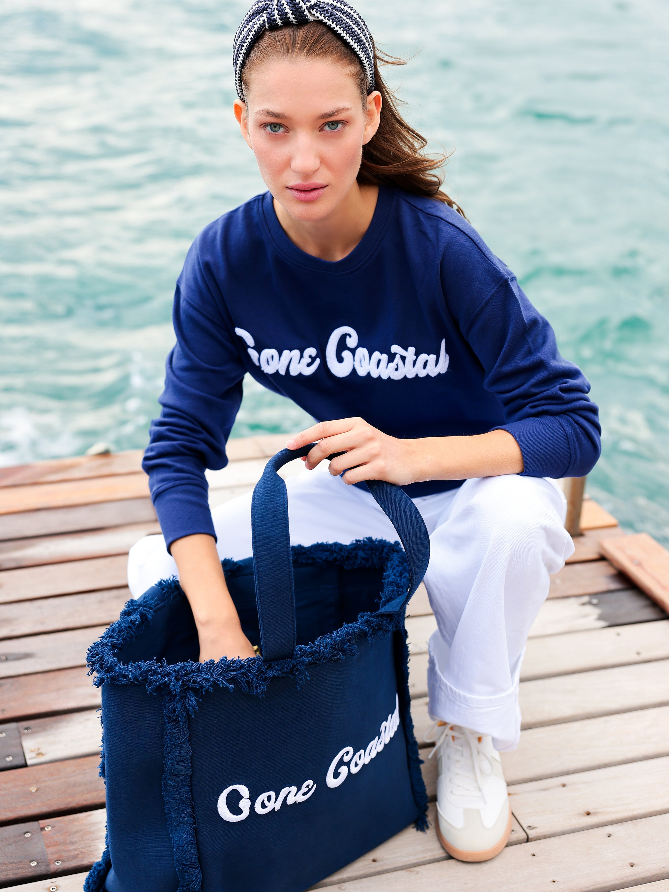 Shiraleah "Gone Coastal" Tote, Navy