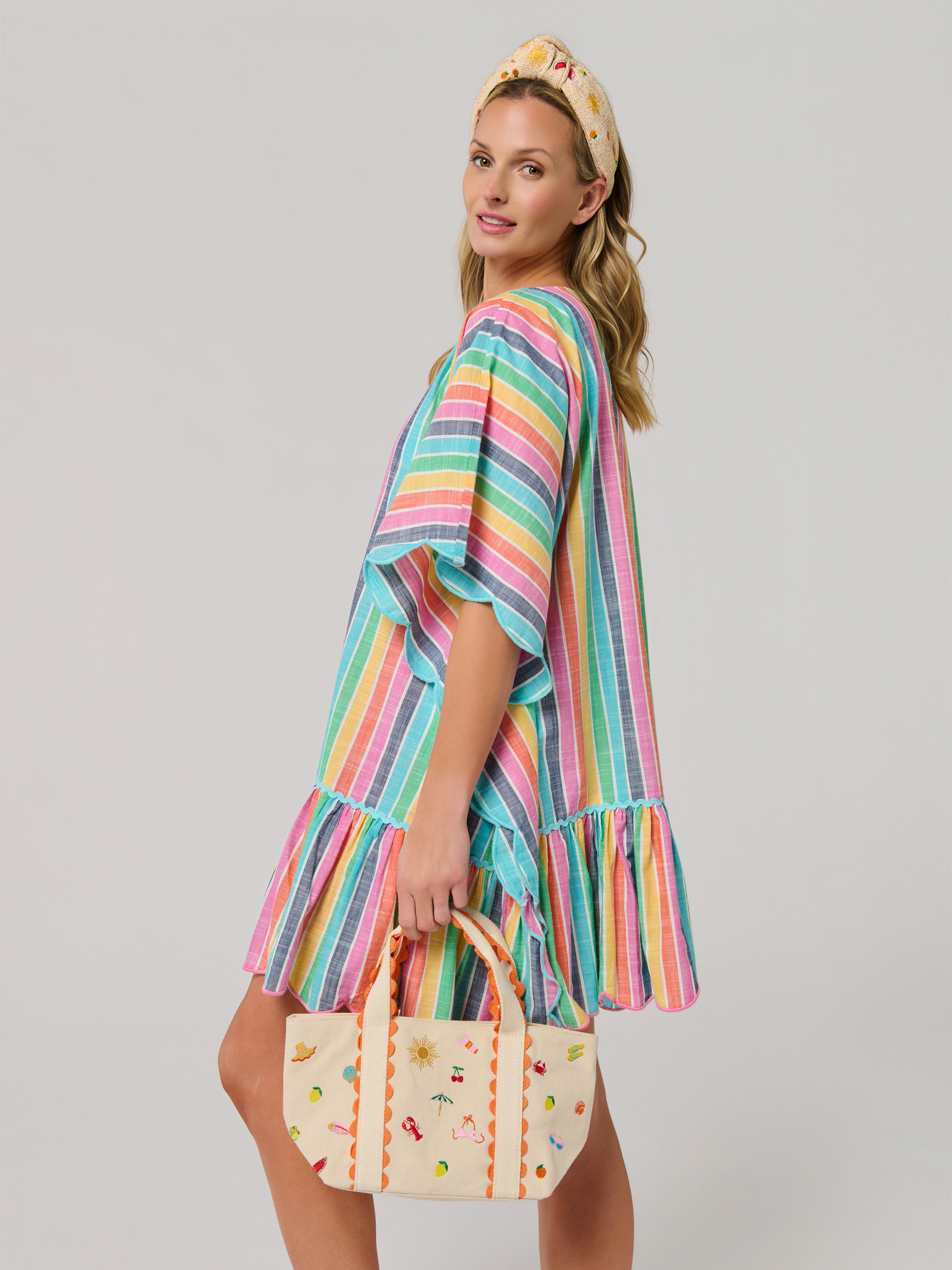 Shiraleah Summer Icons Mini Tote, Natural