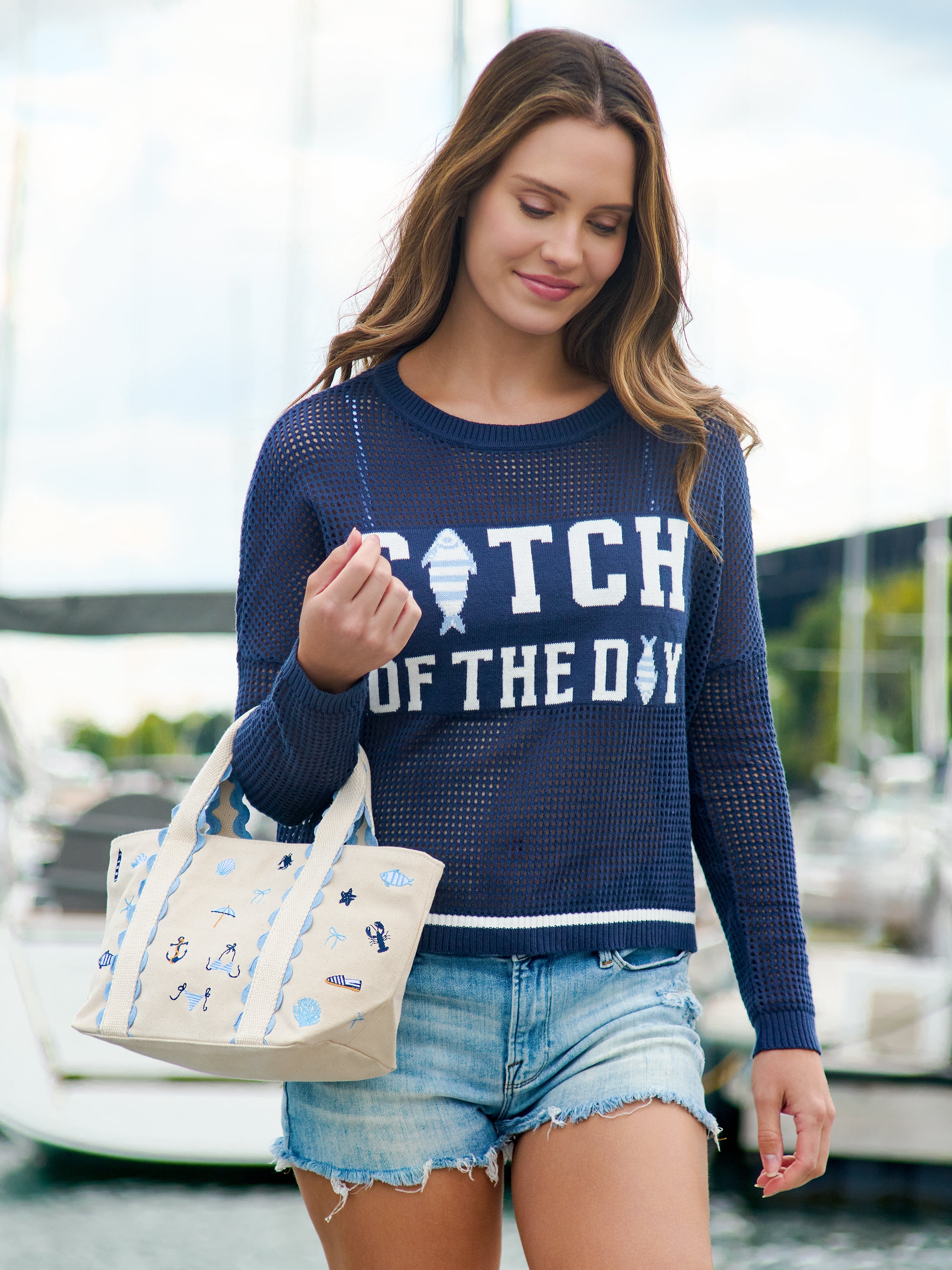 Shiraleah Coastal Icons Mini Tote, Natural