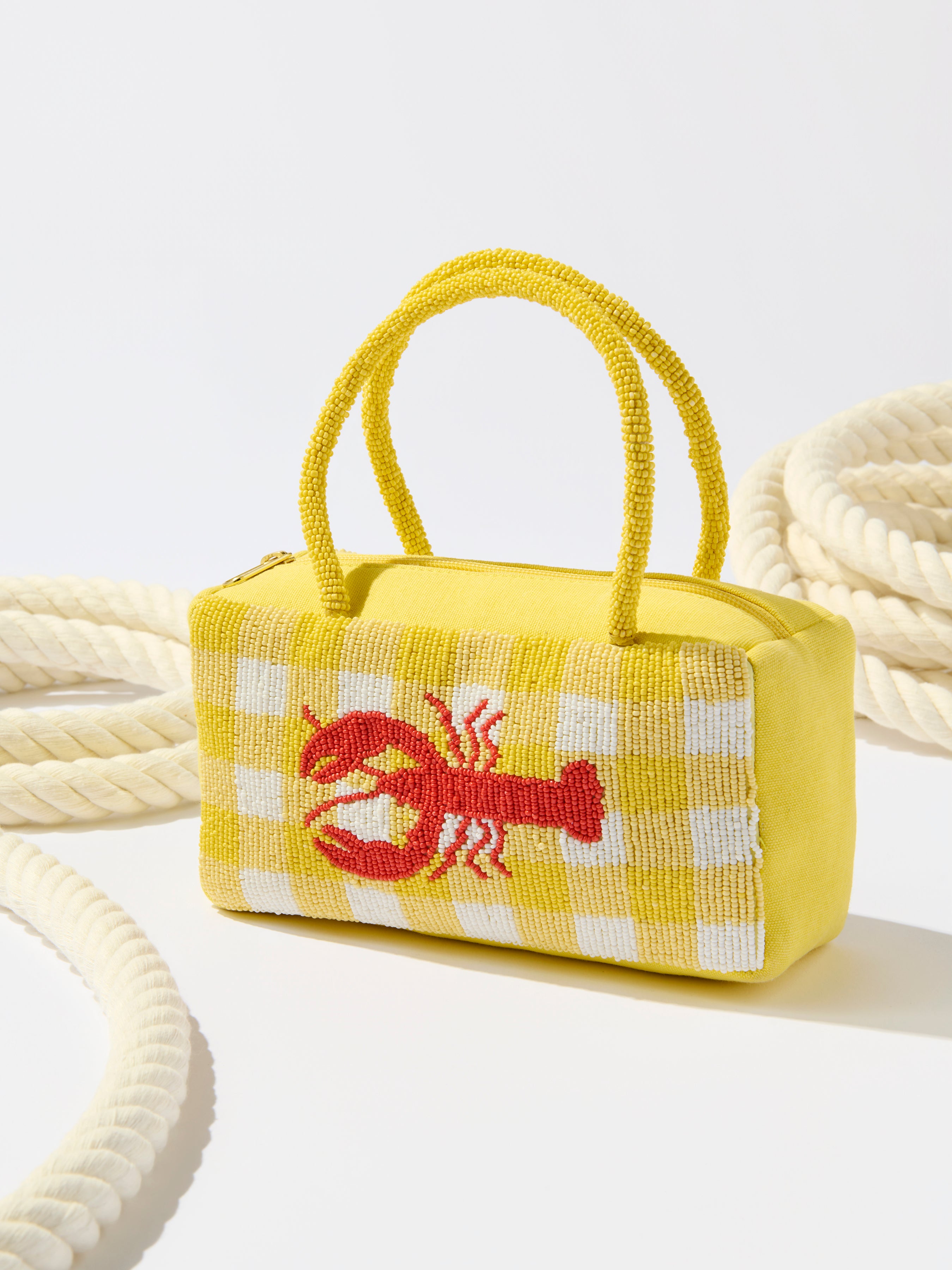 Shiraleah Beaded Lobster Mini Bag, Yellow