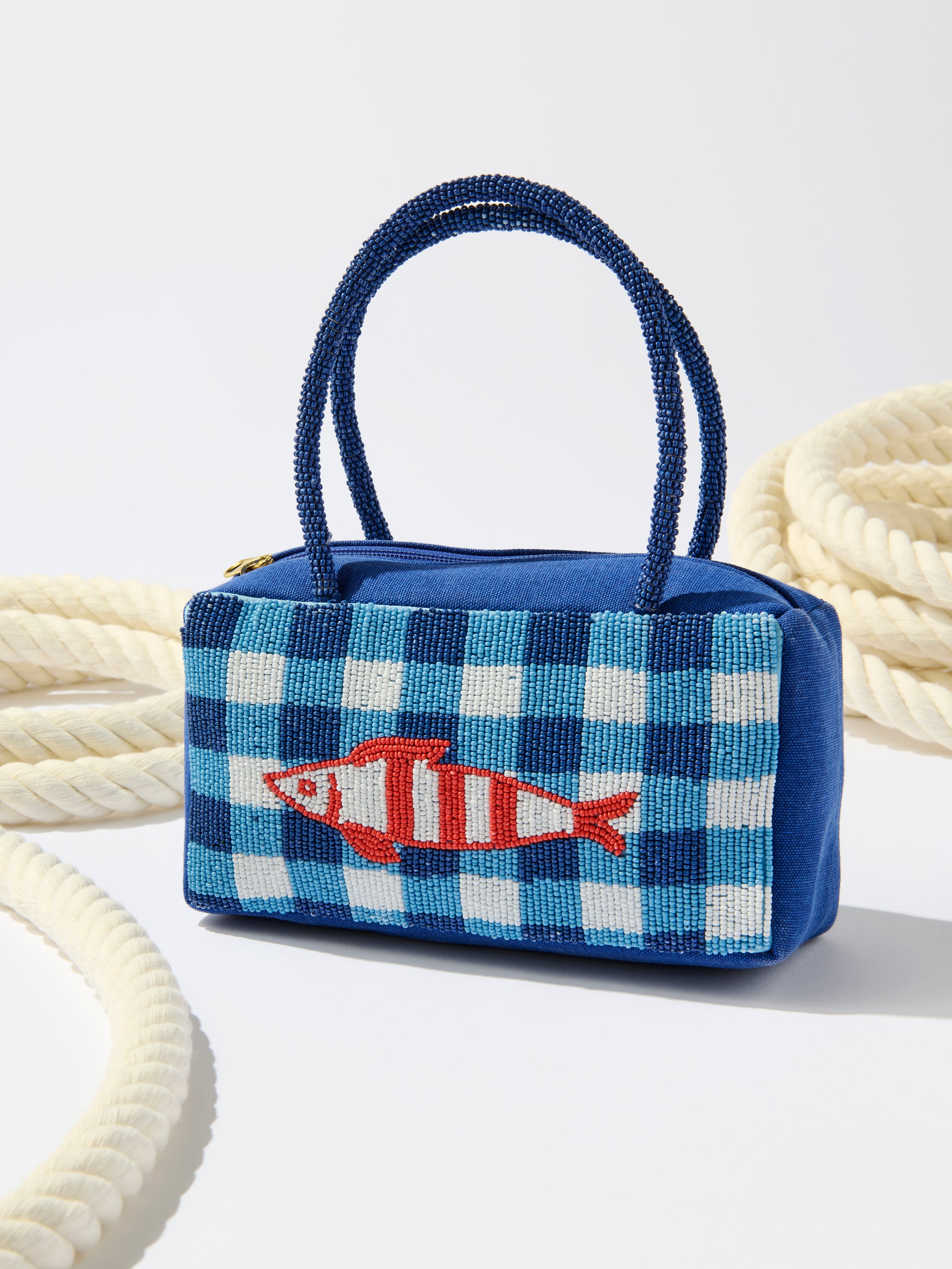 Shiraleah Beaded Fish Mini Bag, Blue