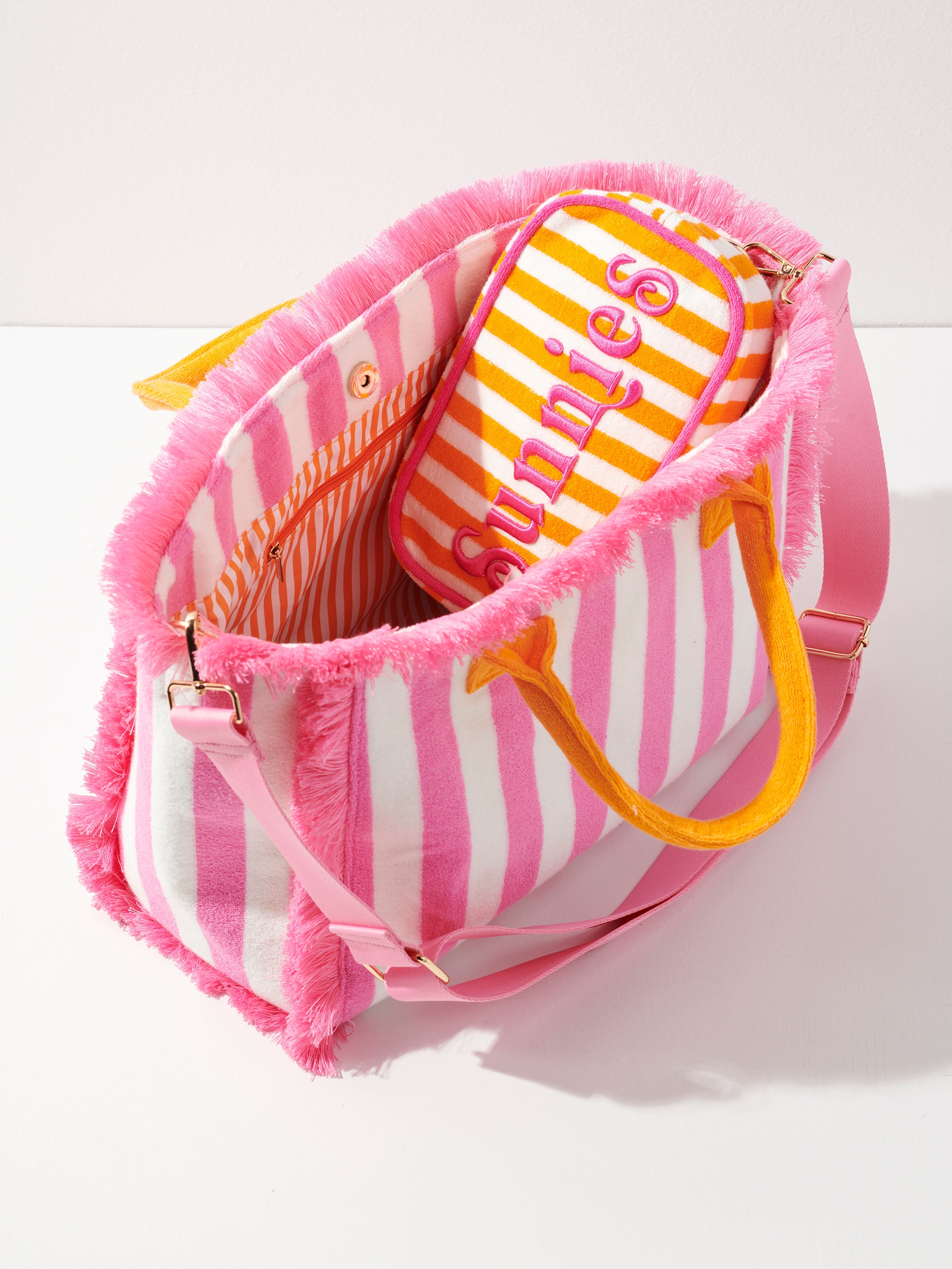 Shiraleah Cabana Stripe Tote PINK