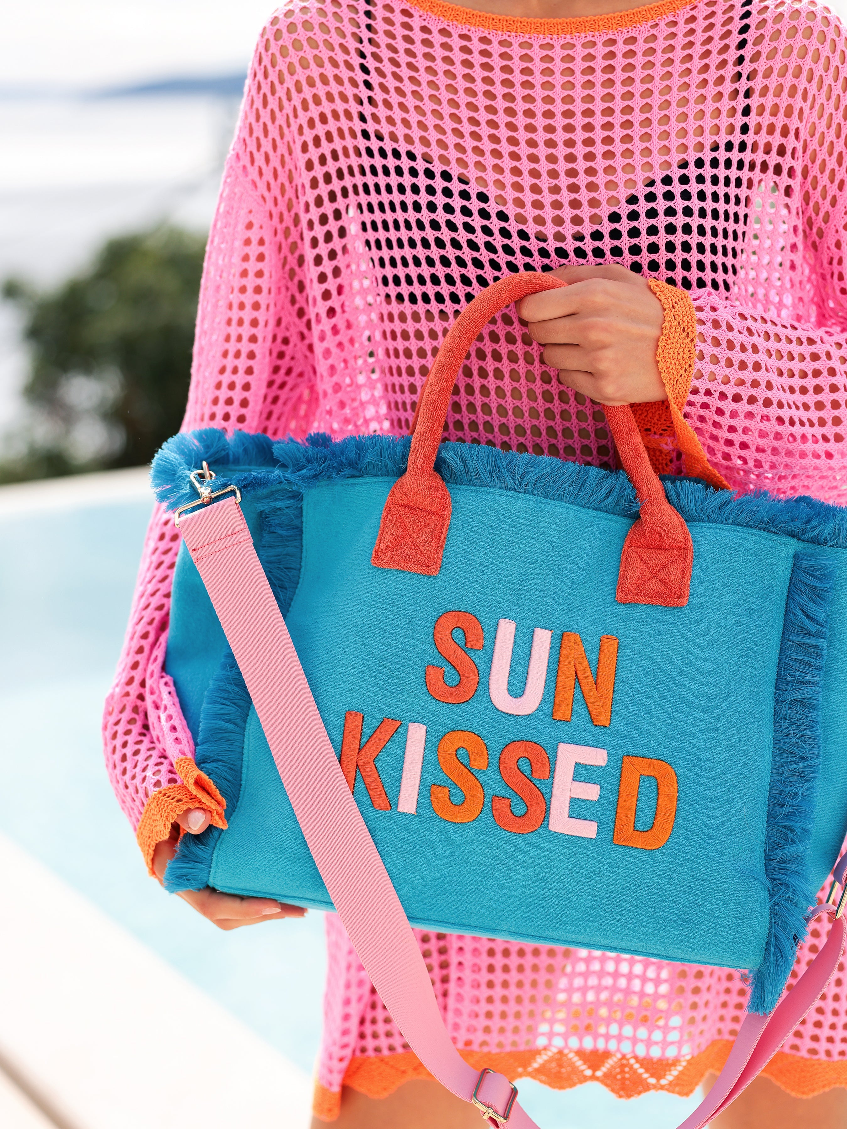 Shiraleah Cabana "Sun Kissed" Tote, Aqua