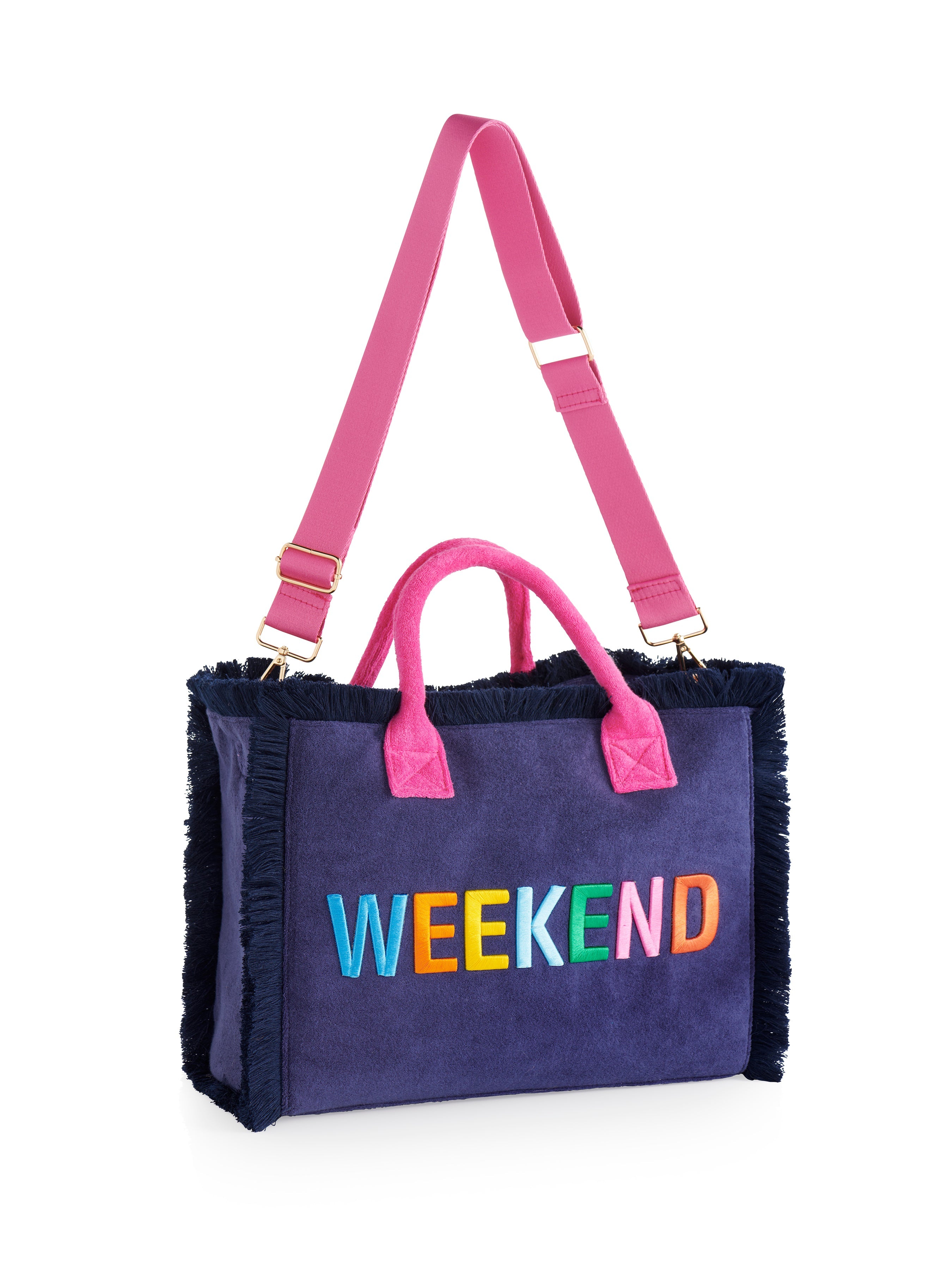 Shiraleah Cabana "Weekend" Tote, Navy