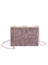 Shiraleah Harding Gold Frame Leopard Clutch, Pink