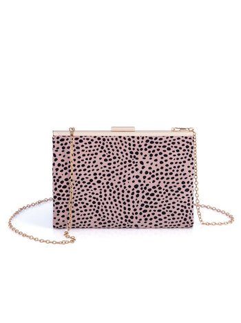 Shiraleah Harding Gold Frame Leopard Clutch, Pink