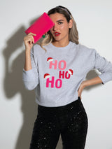 Shiraleah "Ho Ho Ho" Sweatshirt, Grey