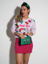 Shiraleah "Deck The Halls" Sweatshirt, Blush