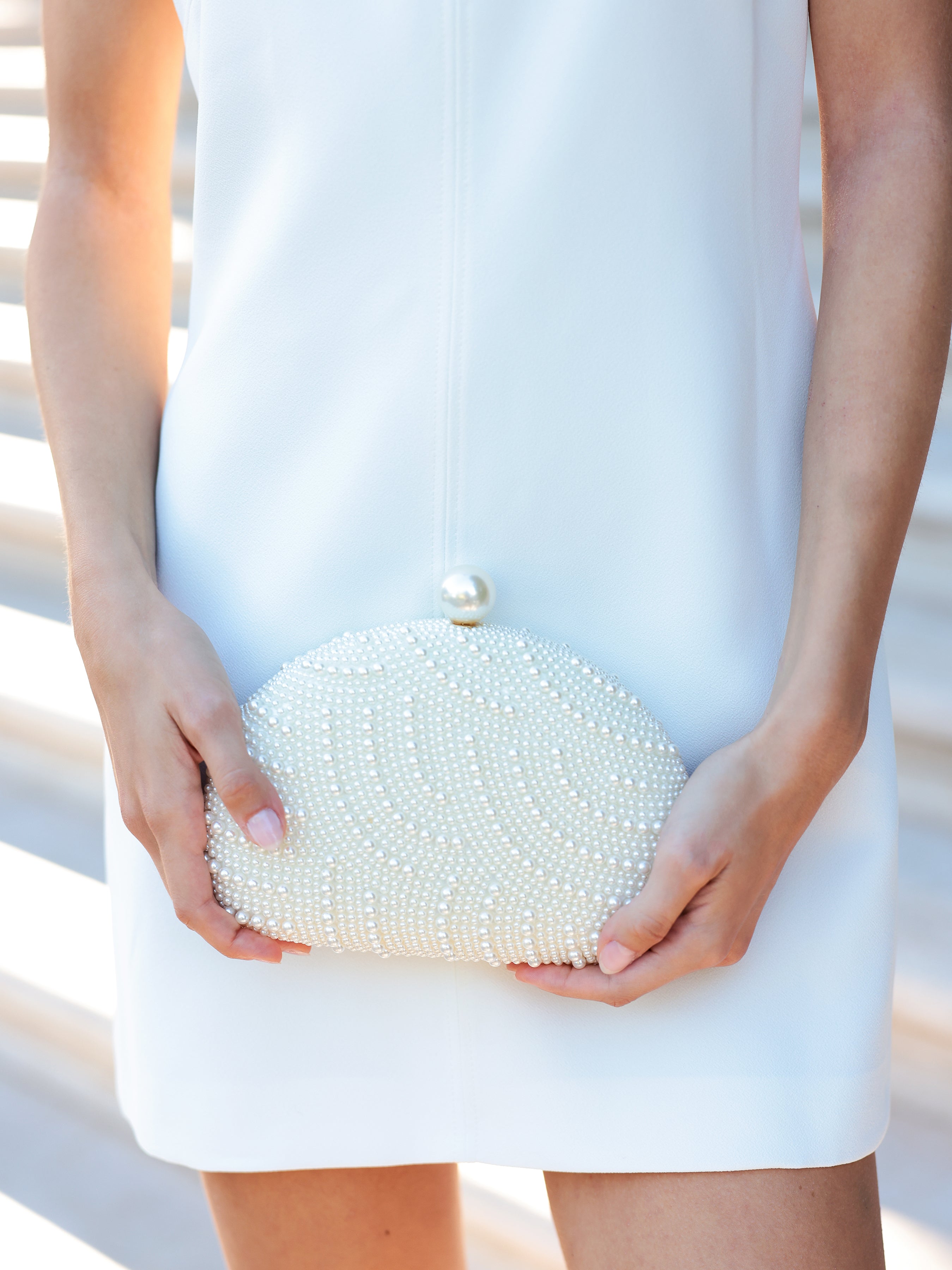 Shiraleah Marguerite Shell Minaudiere, Ivory