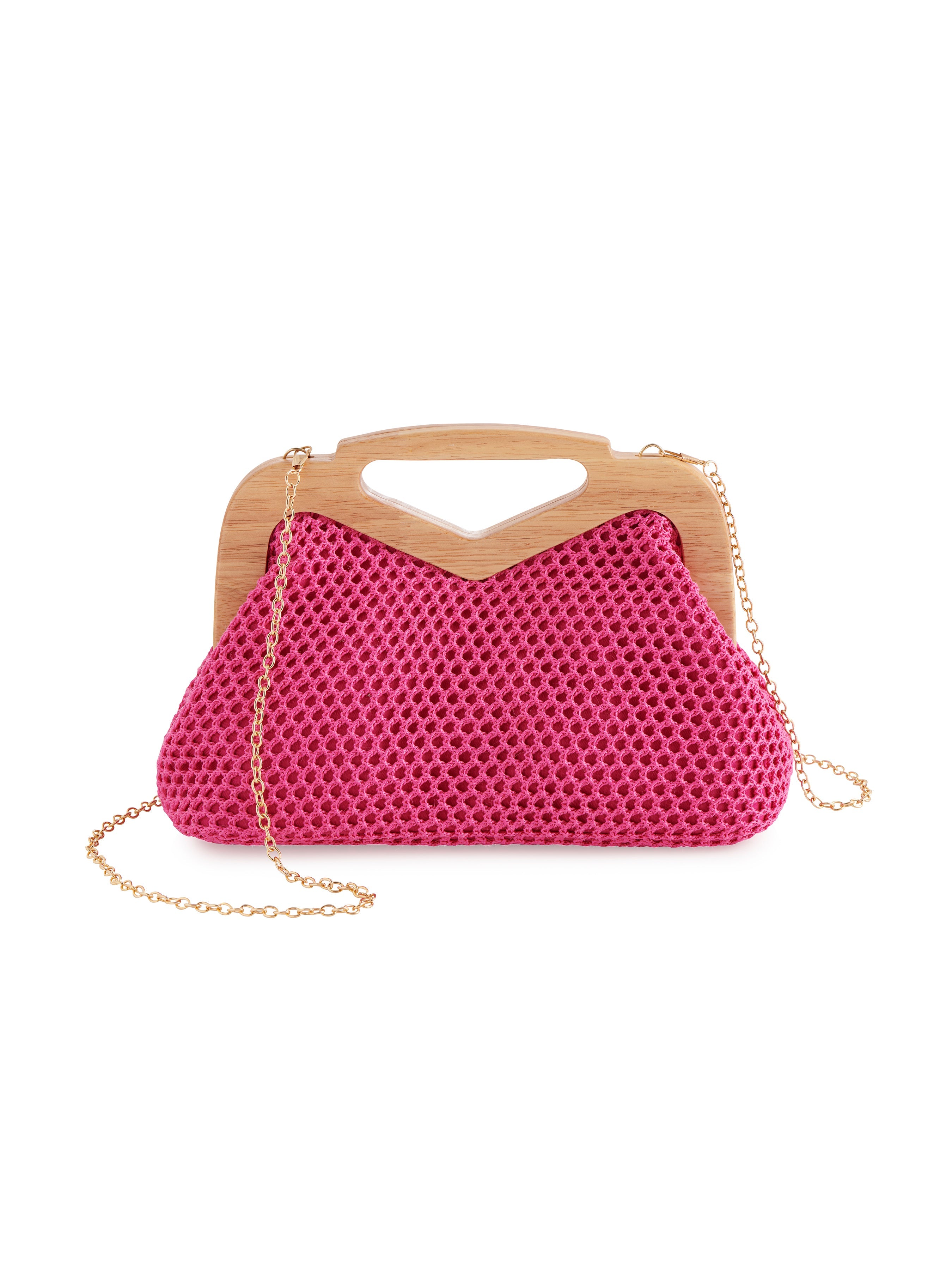 Shiraleah Rio Top Handle Clutch MAGENTA