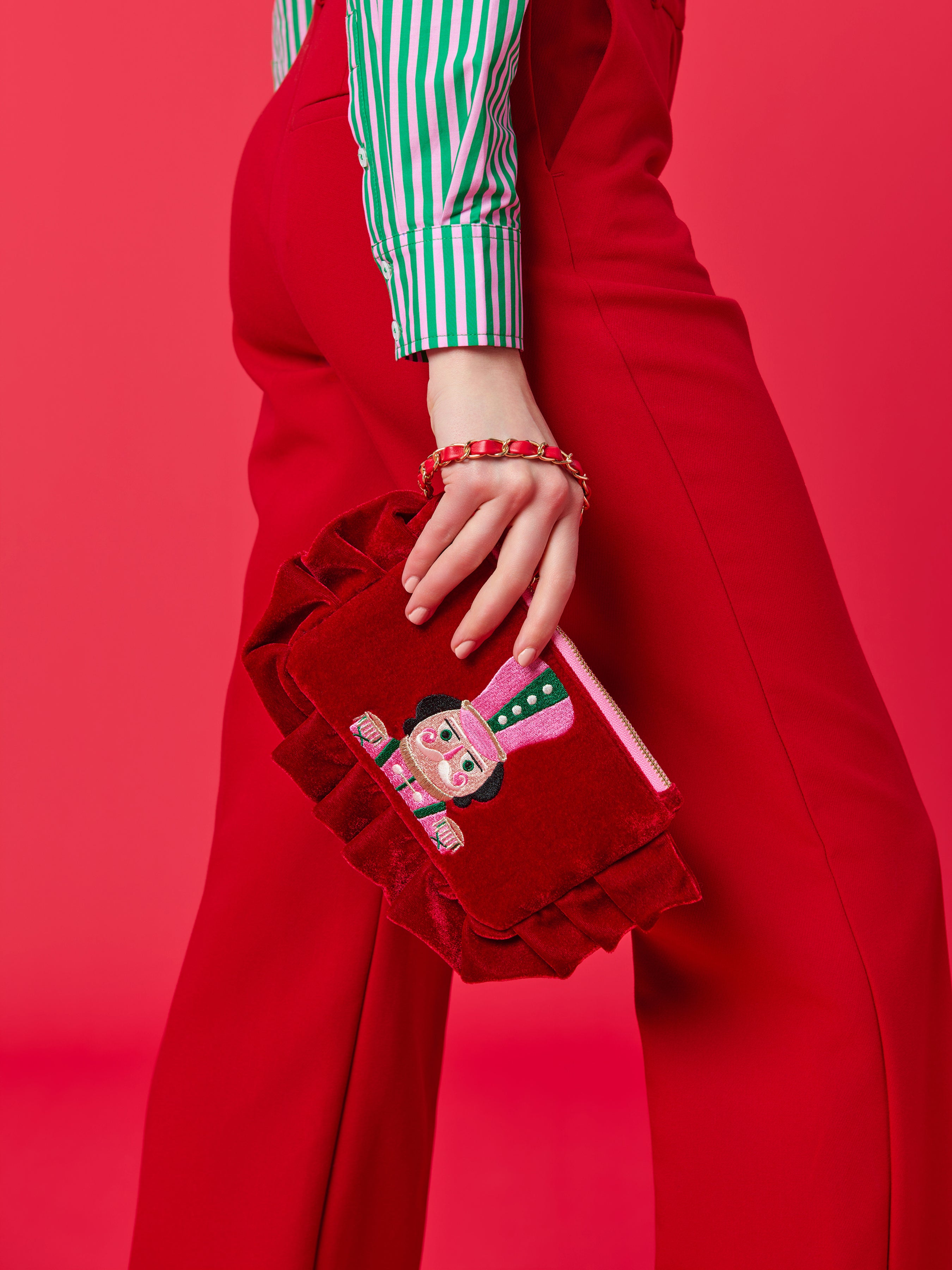 Shiraleah Nutcracker Wristlet, Crimson