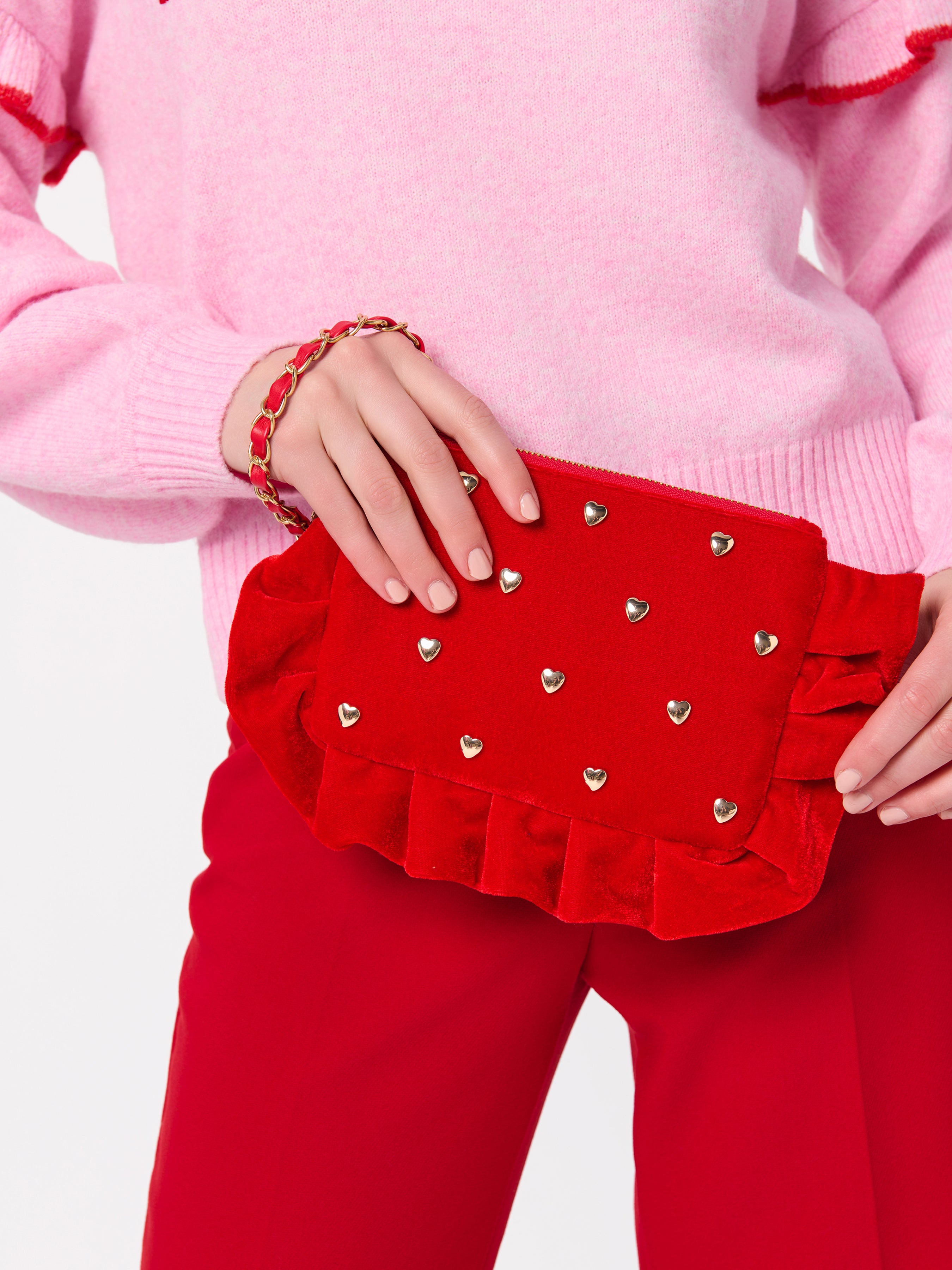 Shiraleah Love Ruffle Wristlet SCARLET / OS