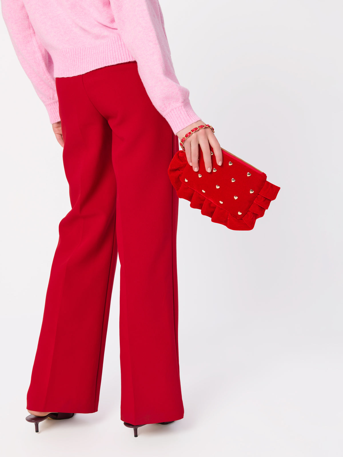 Shiraleah Love Ruffle Wristlet SCARLET / OS