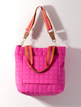 Shiraleah Ezra Quilted Nylon Travel Tote, Magenta