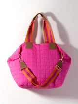 Shiraleah Ezra Quilted Nylon Travel Tote, Magenta