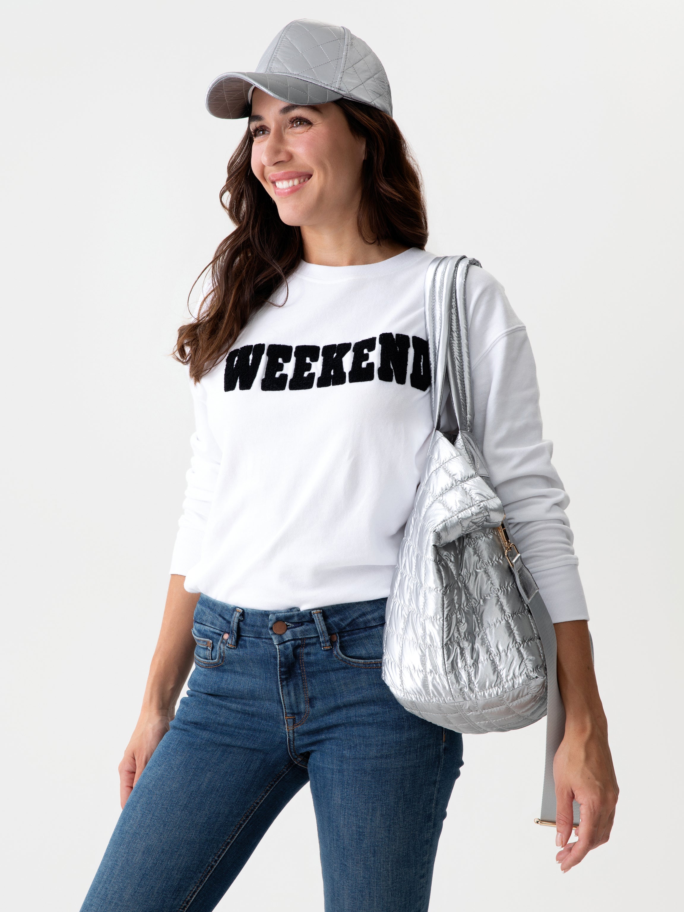 Shiraleah "Weekend" Sweatshirt, White