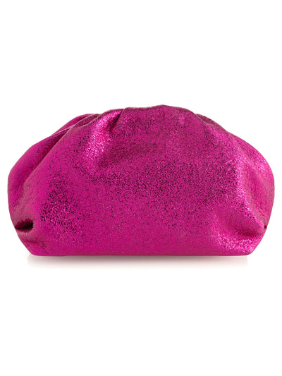 Shiraleah Chrissy Metallic Clutch, Magenta