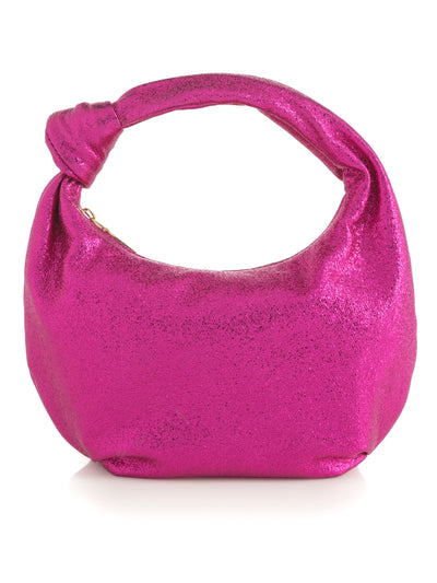 Shiraleah Chrissy Knotted Metallic Top Handle Bag, Magenta