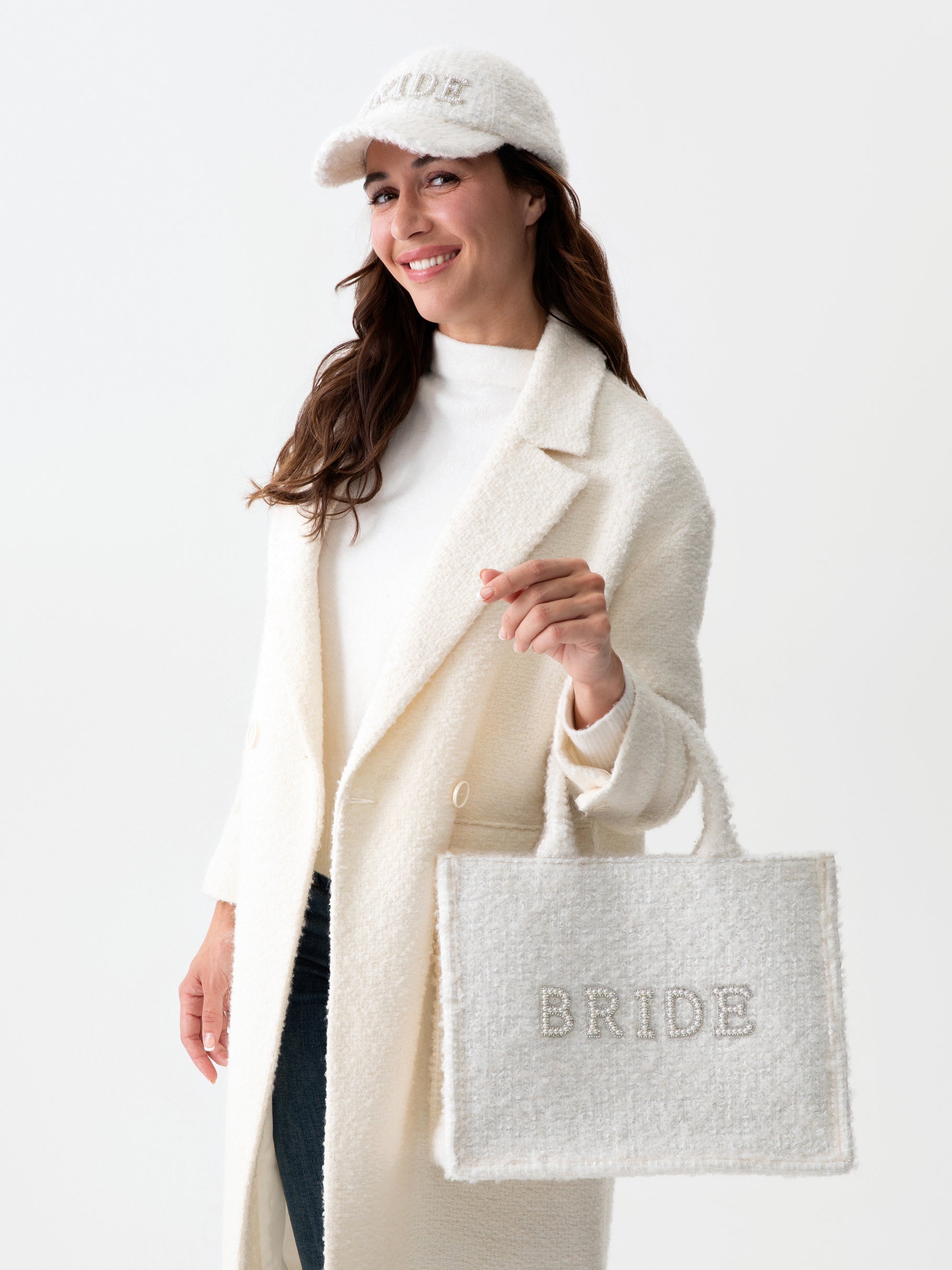 Shiraleah "Bride" Boucle Tote, Ivory