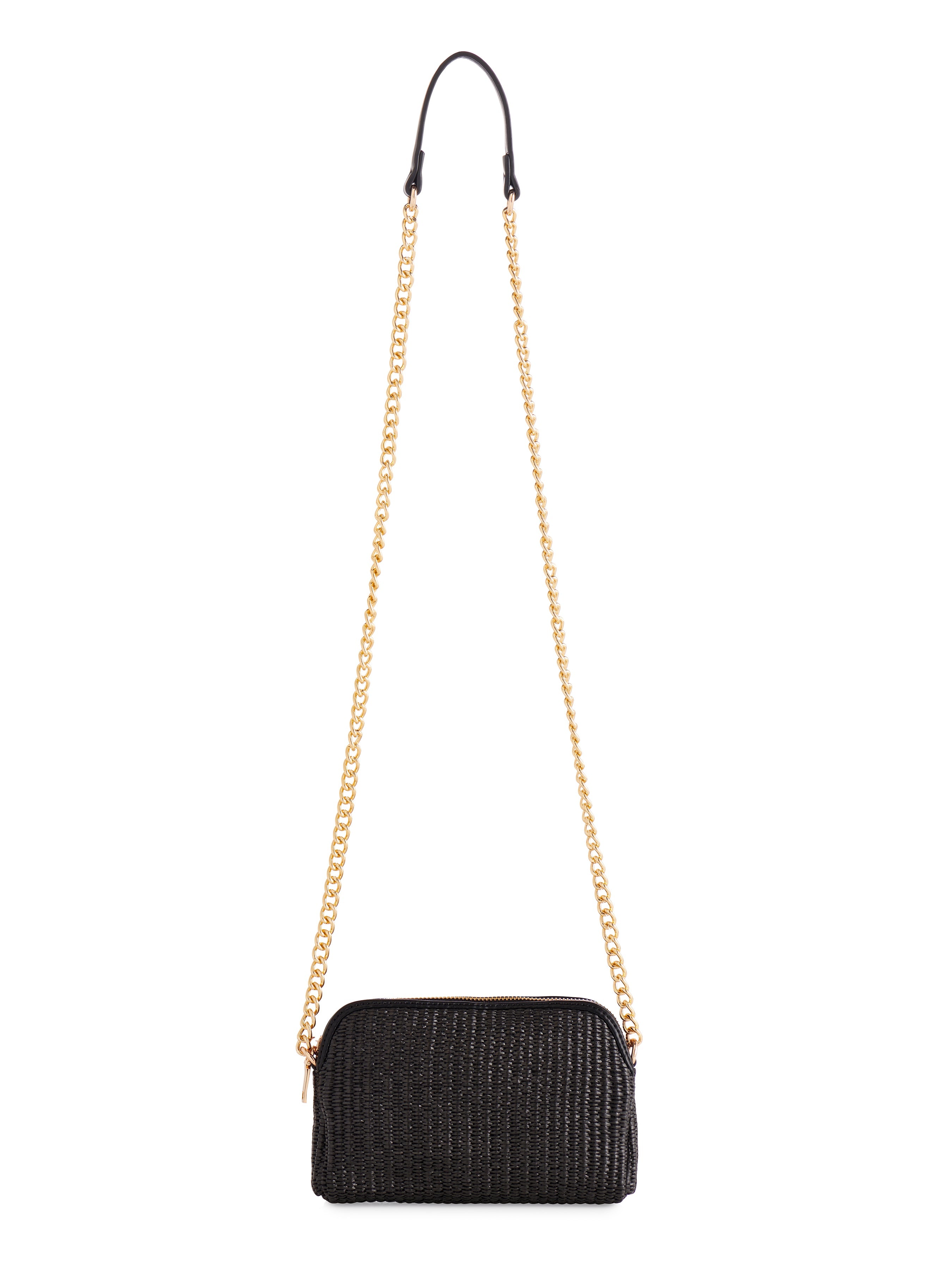 Shiraleah Josephine Straw Mini Shoulder Bag BLACK