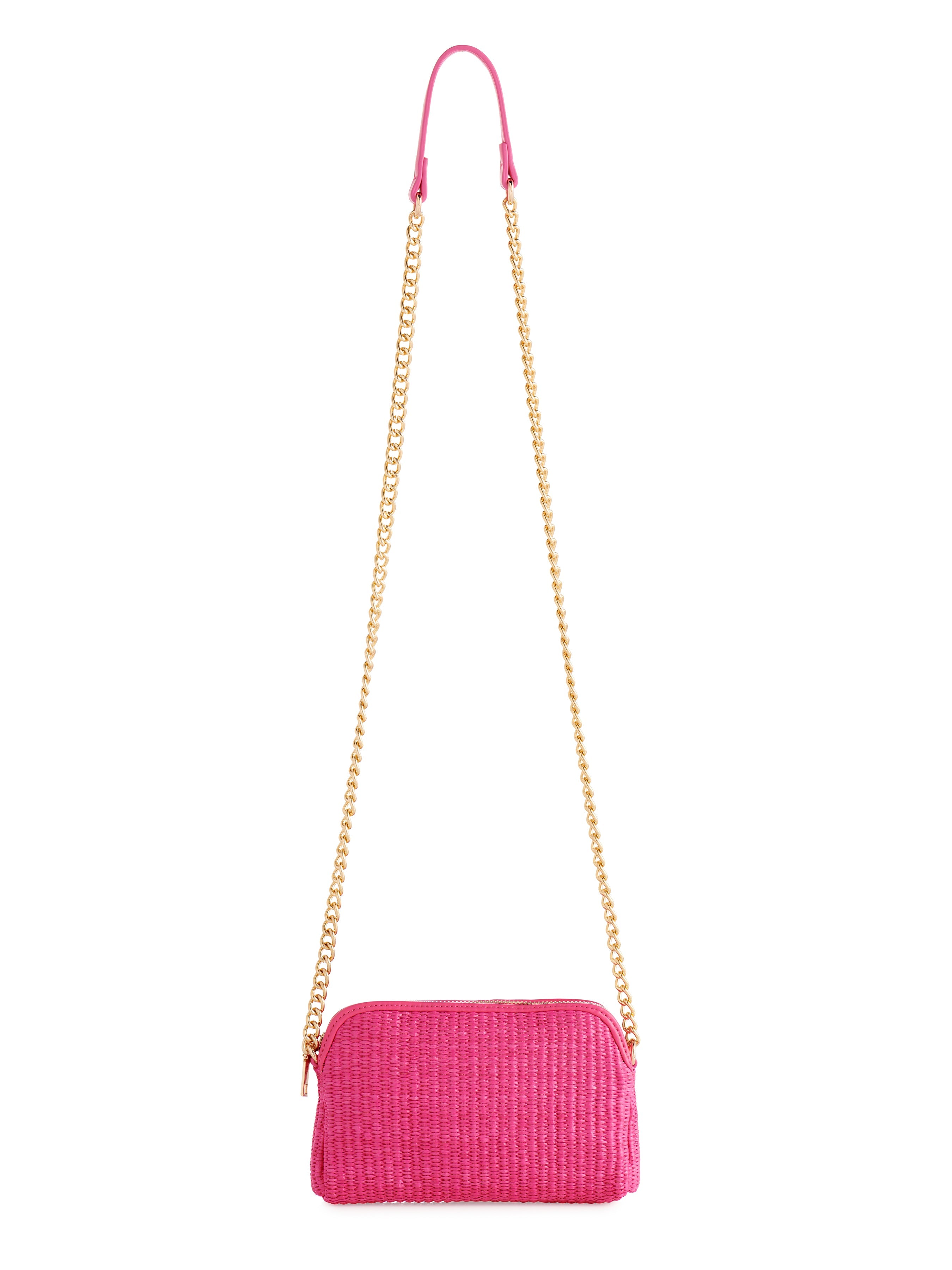 Shiraleah Josephine Straw Mini Shoulder Bag PINK