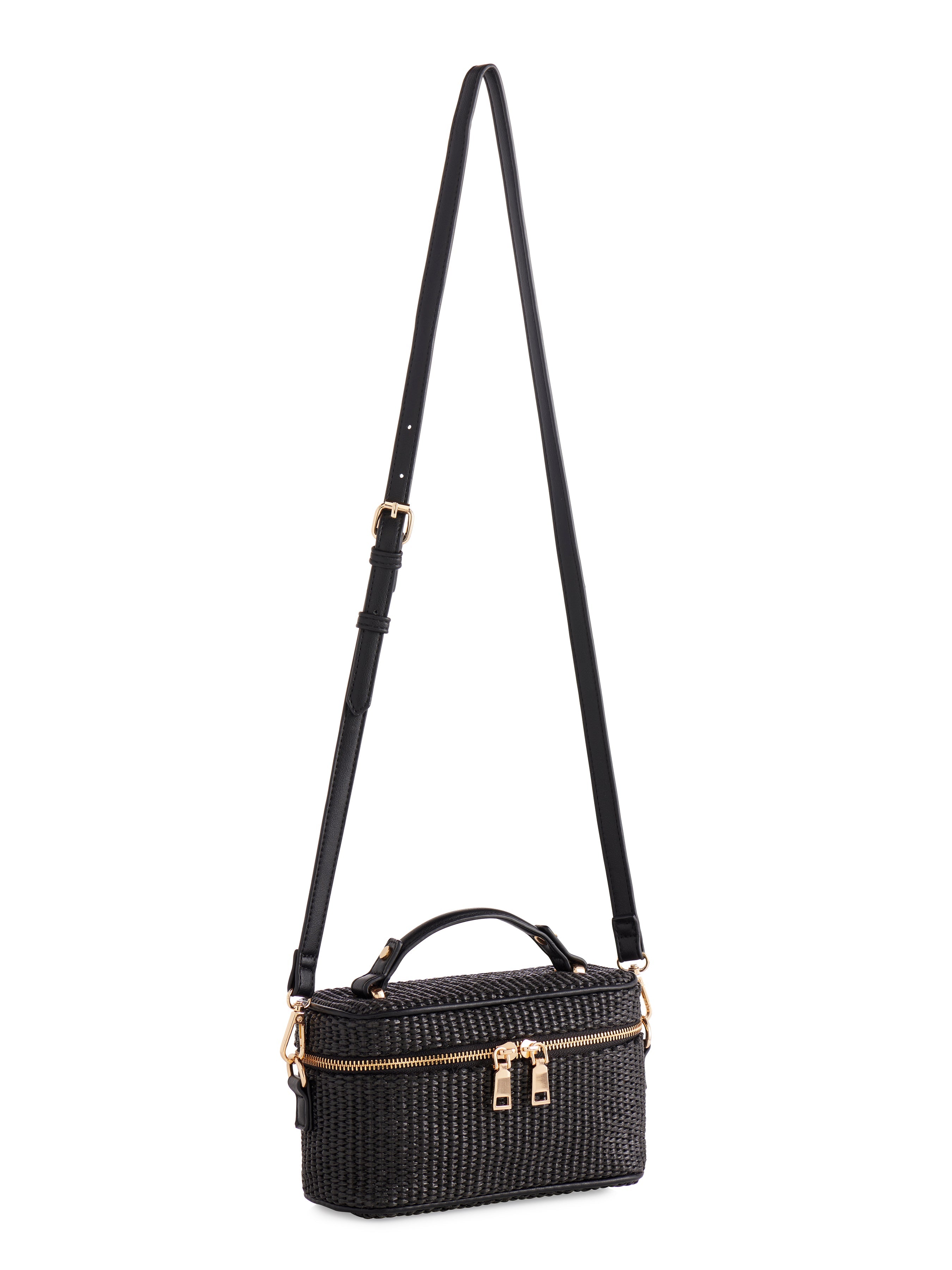 Shiraleah Josephine Boxy Top Handle Shoulder Bag BLACK