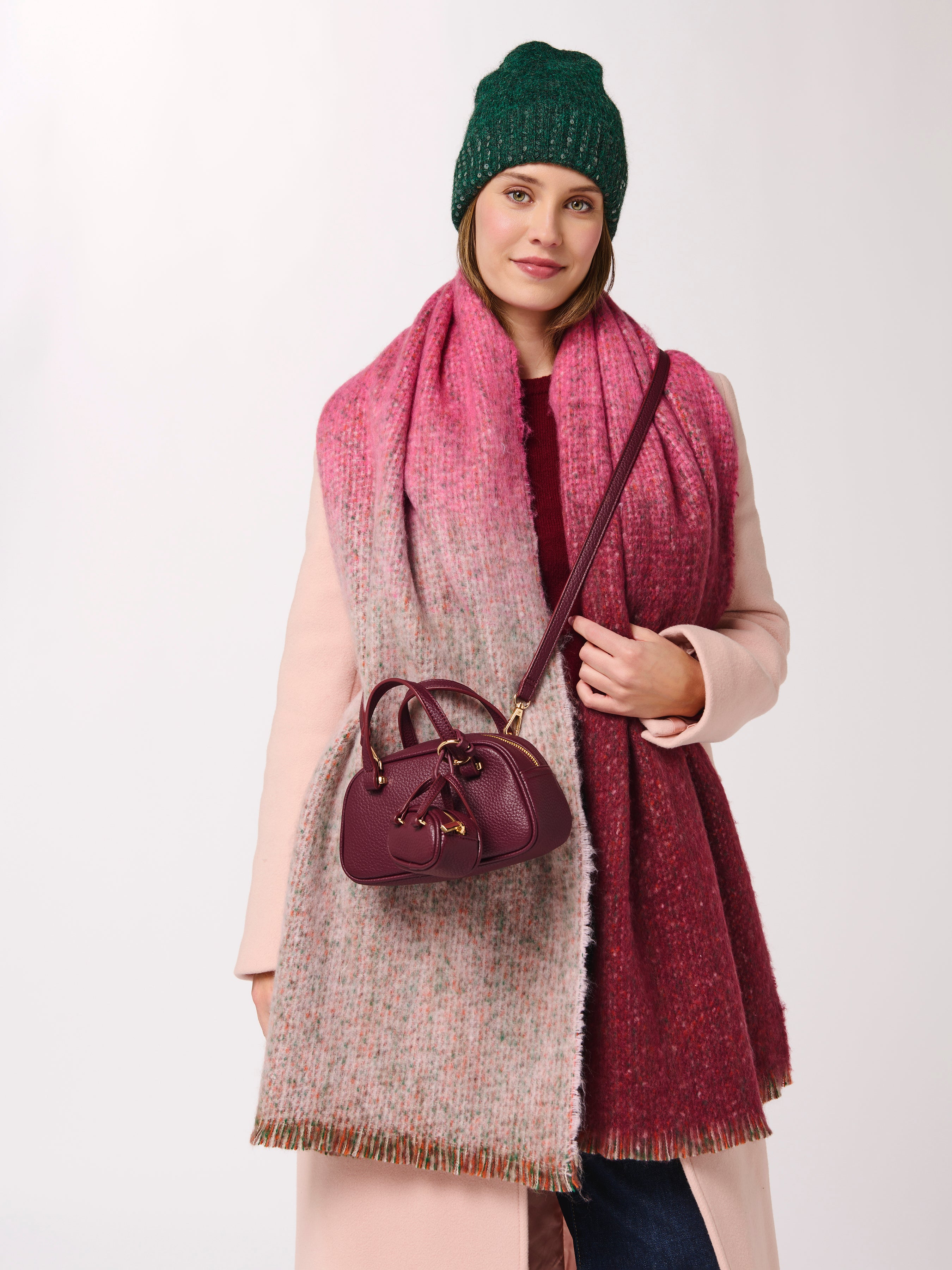 Shiraleah Vallerie Pebble Grain Mini Top Handle Bag WINE