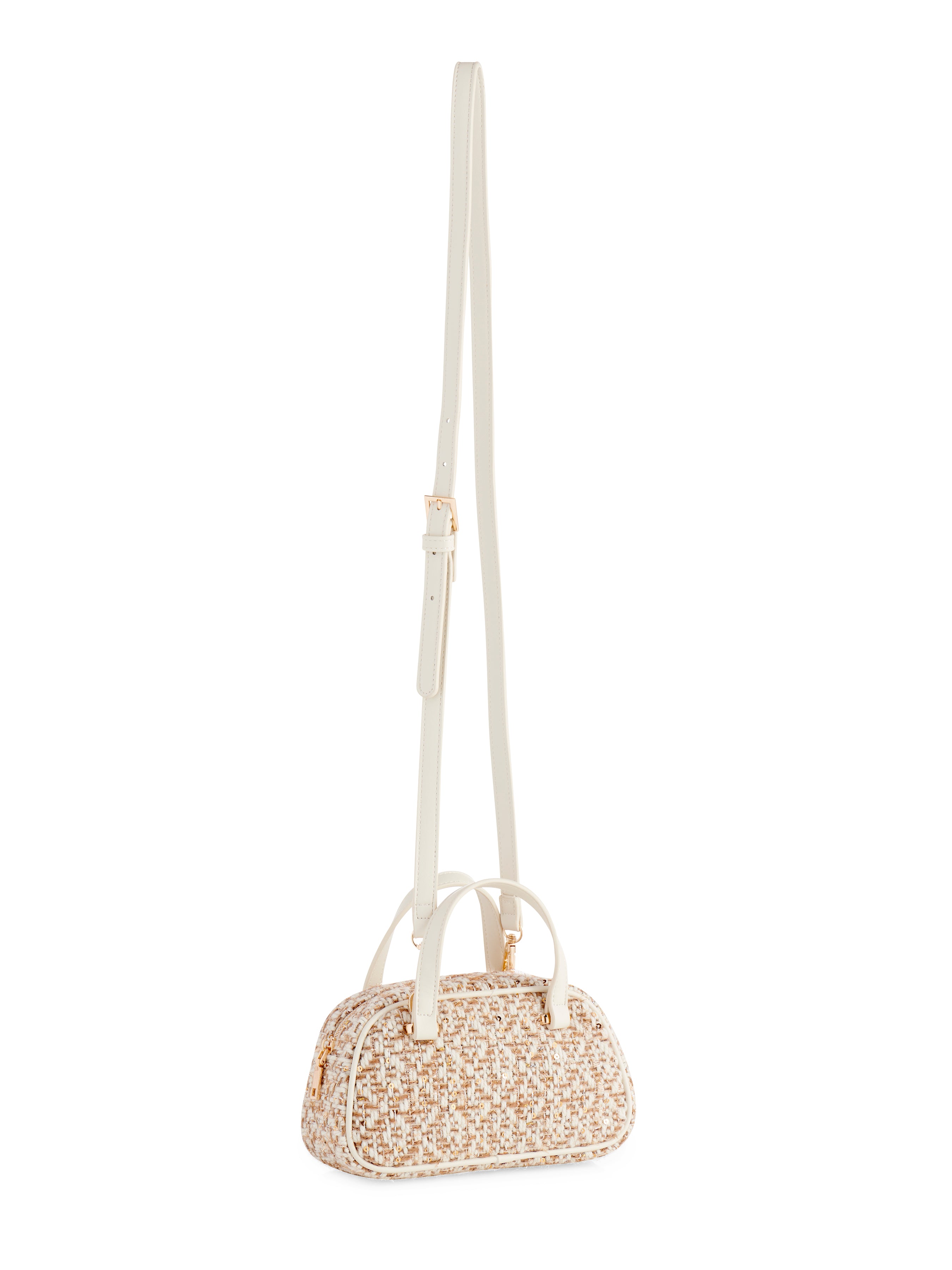 Shiraleah Vallerie Tweed Mini Top Handle Bag GOLD