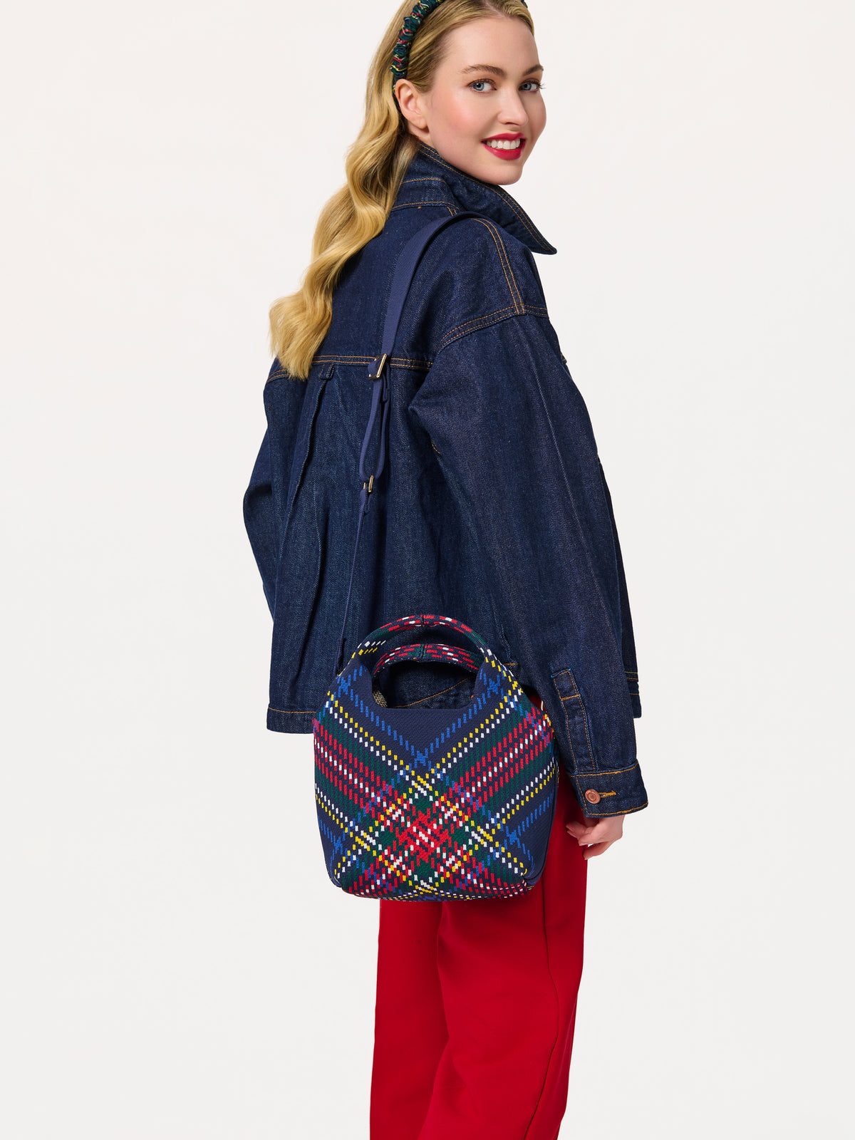 Shiraleah Robbie Plaid Mini Tote BLUE / OS