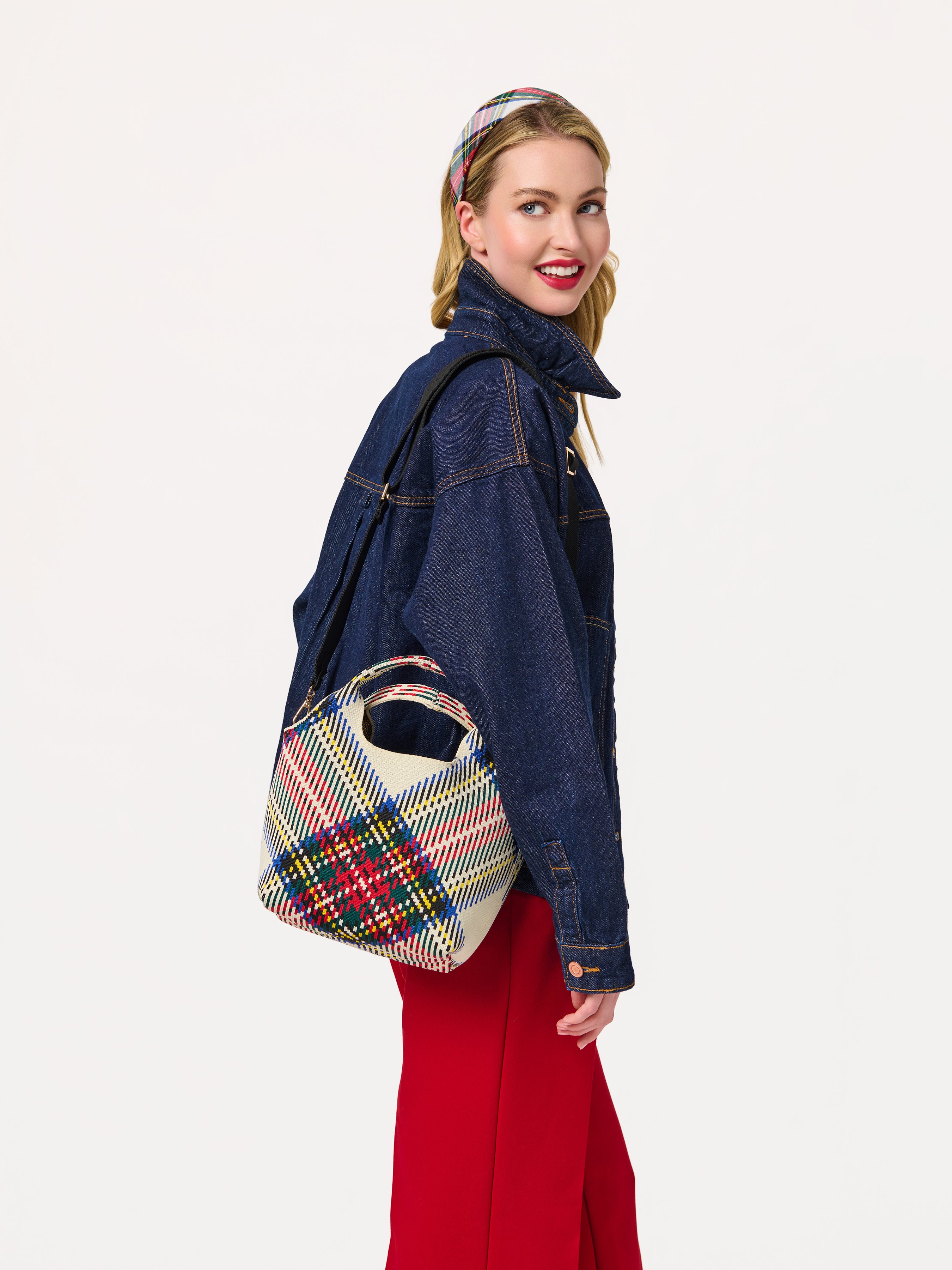 Shiraleah Robbie Plaid Mini Tote IVORY / OS