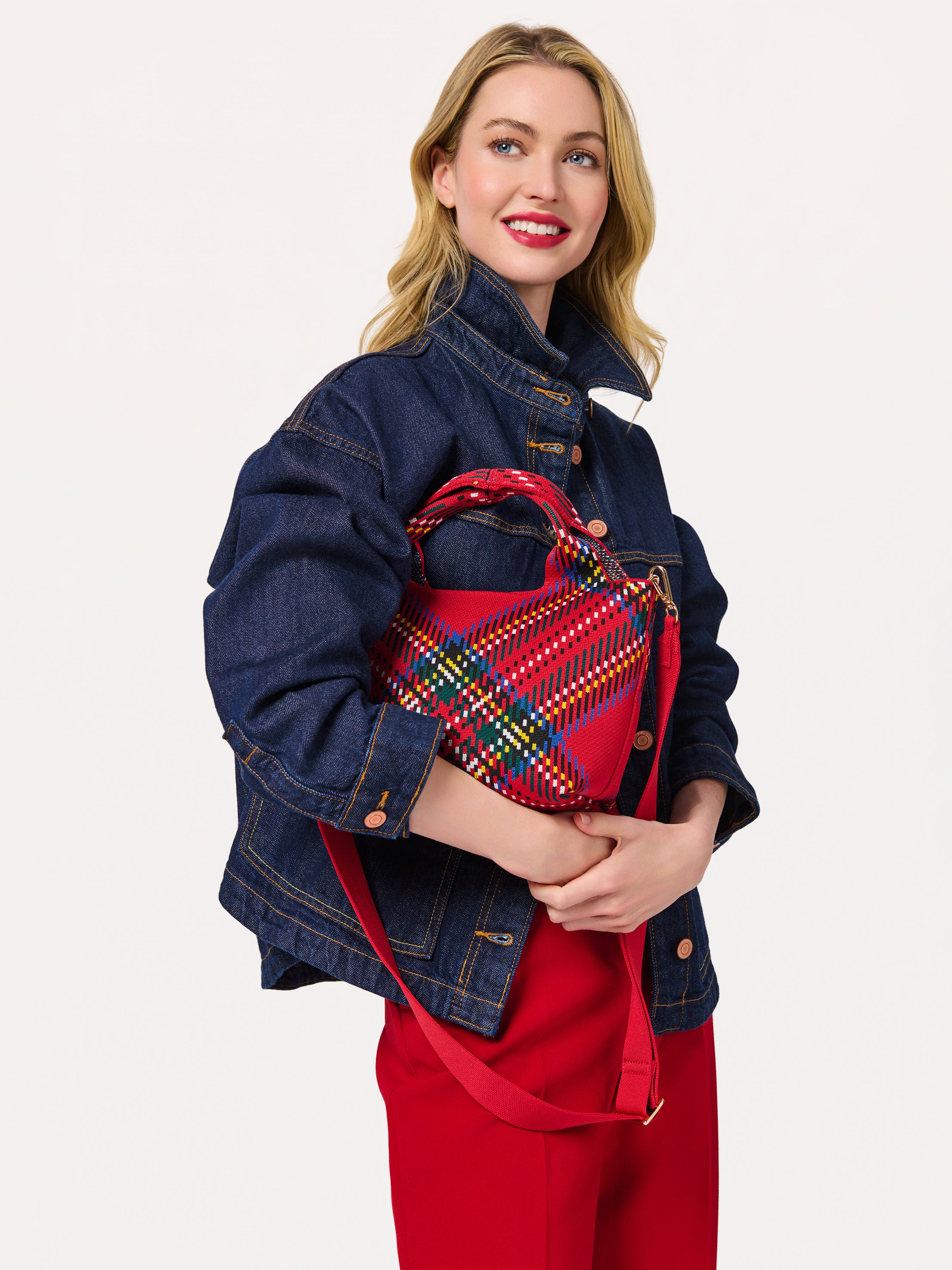 Shiraleah Robbie Plaid Mini Tote RED / OS