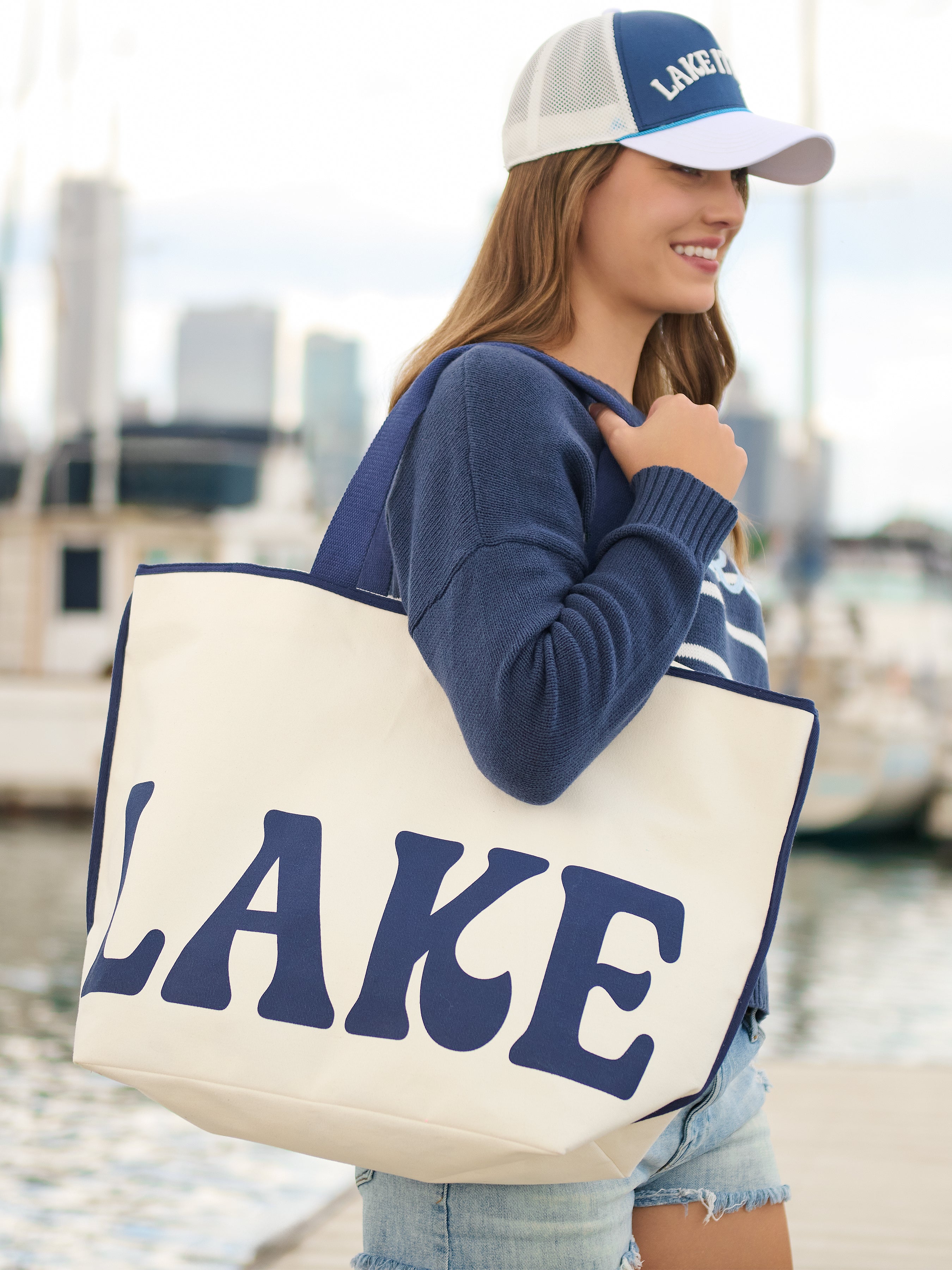 Shiraleah "Lake" Tote, Ivory