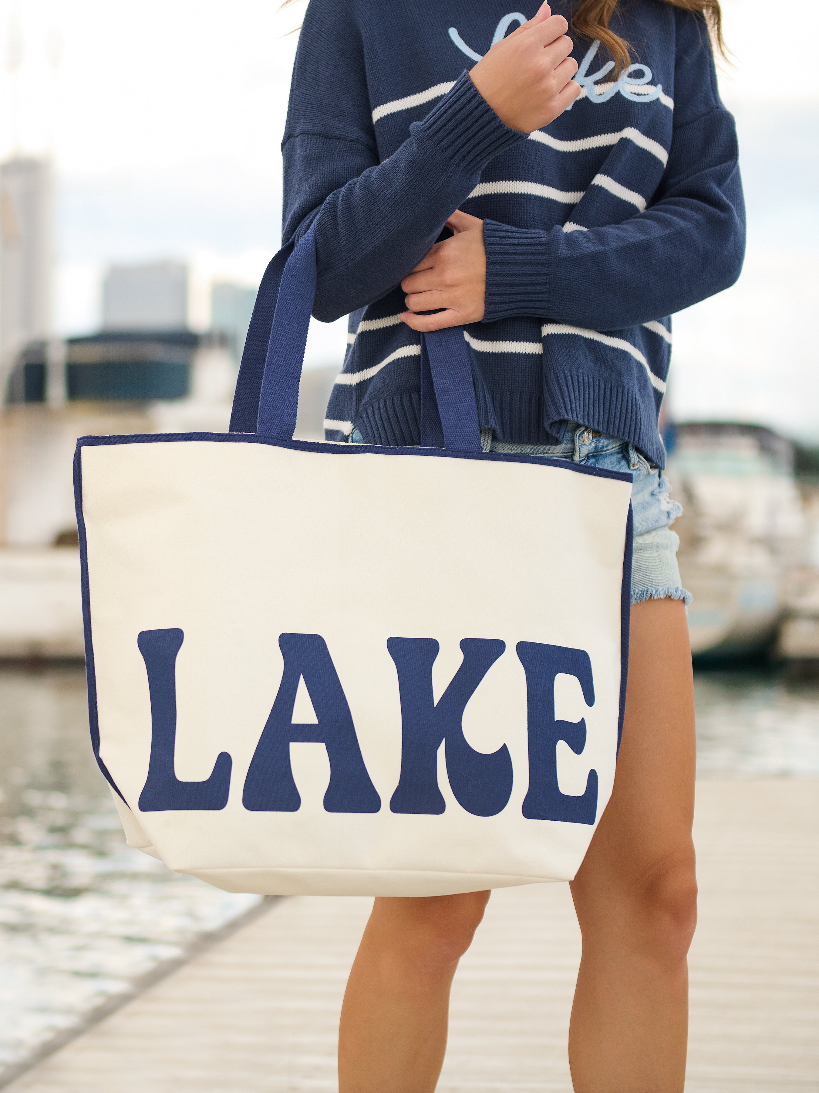 Shiraleah "Lake" Tote, Ivory