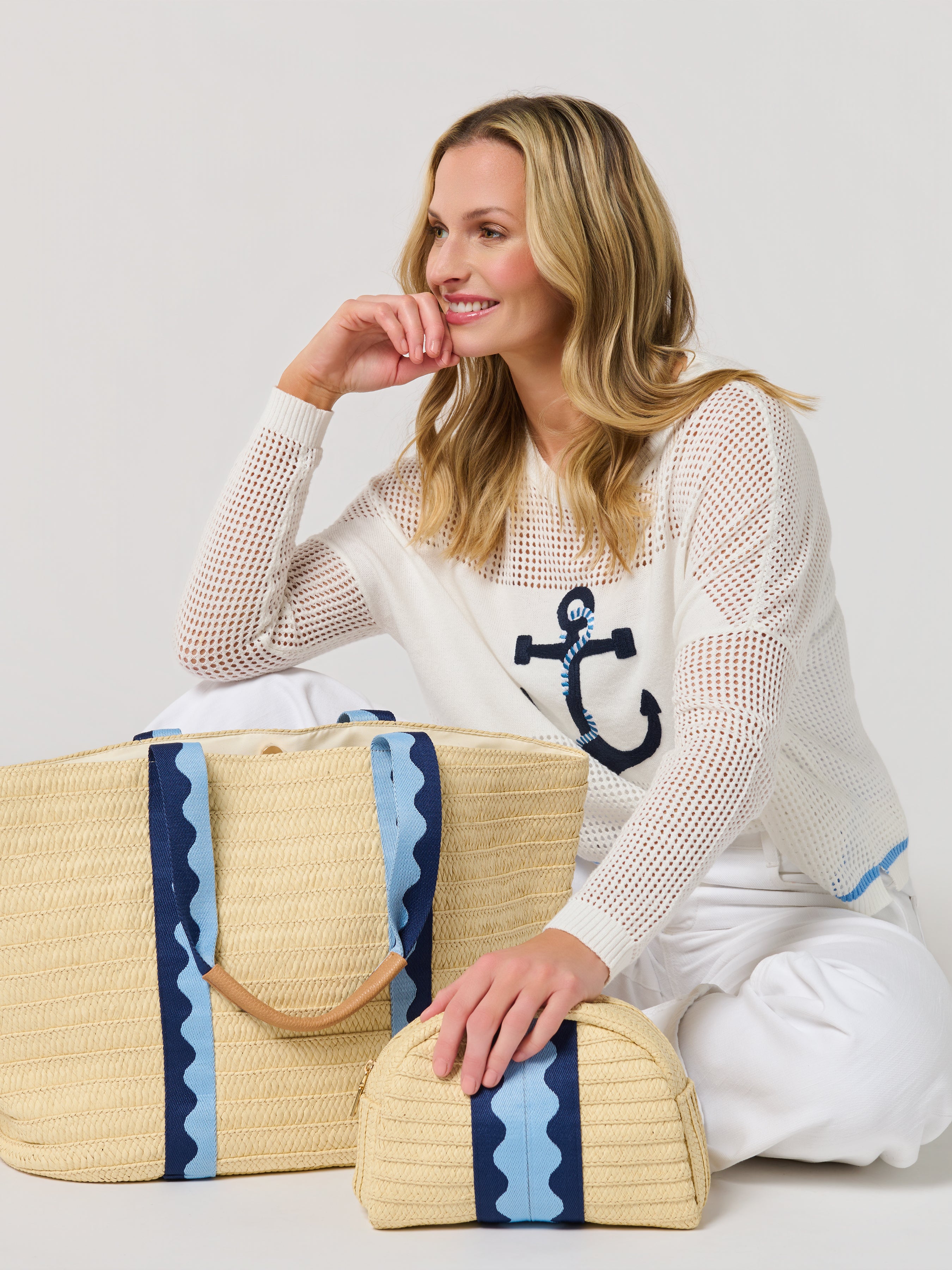 Shiraleah Marbella Zip Pouch BLUE