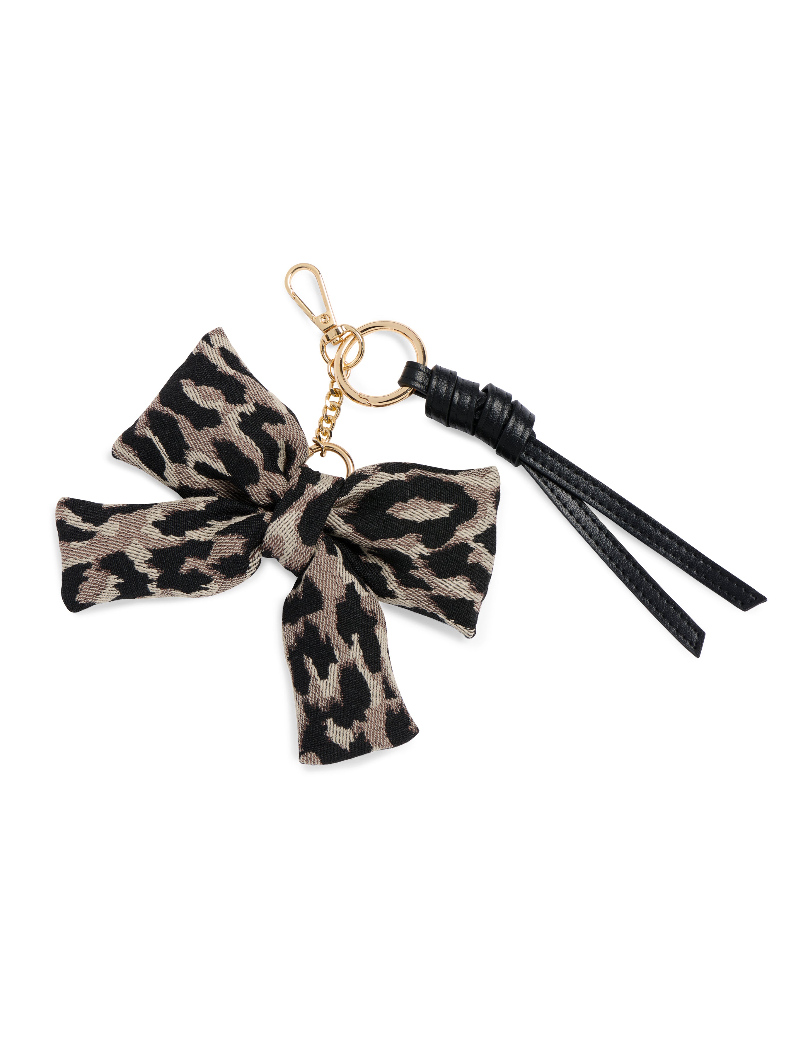 Shiraleah Leopard Bow Bag Charm/Key Ring, Leopard