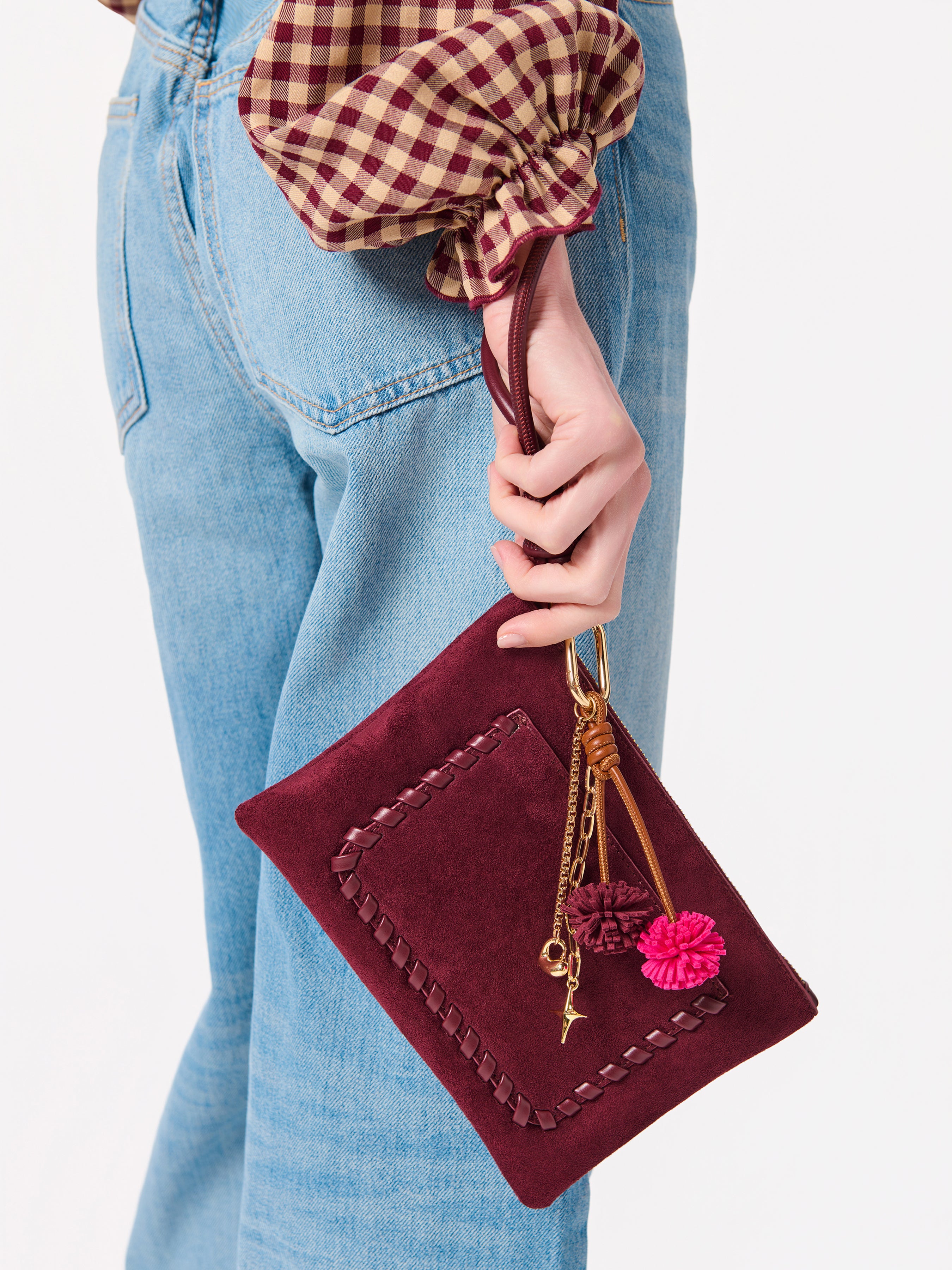 Shiraleah Pom Pom Bag Charm/Key Ring FUCHSIA / OS
