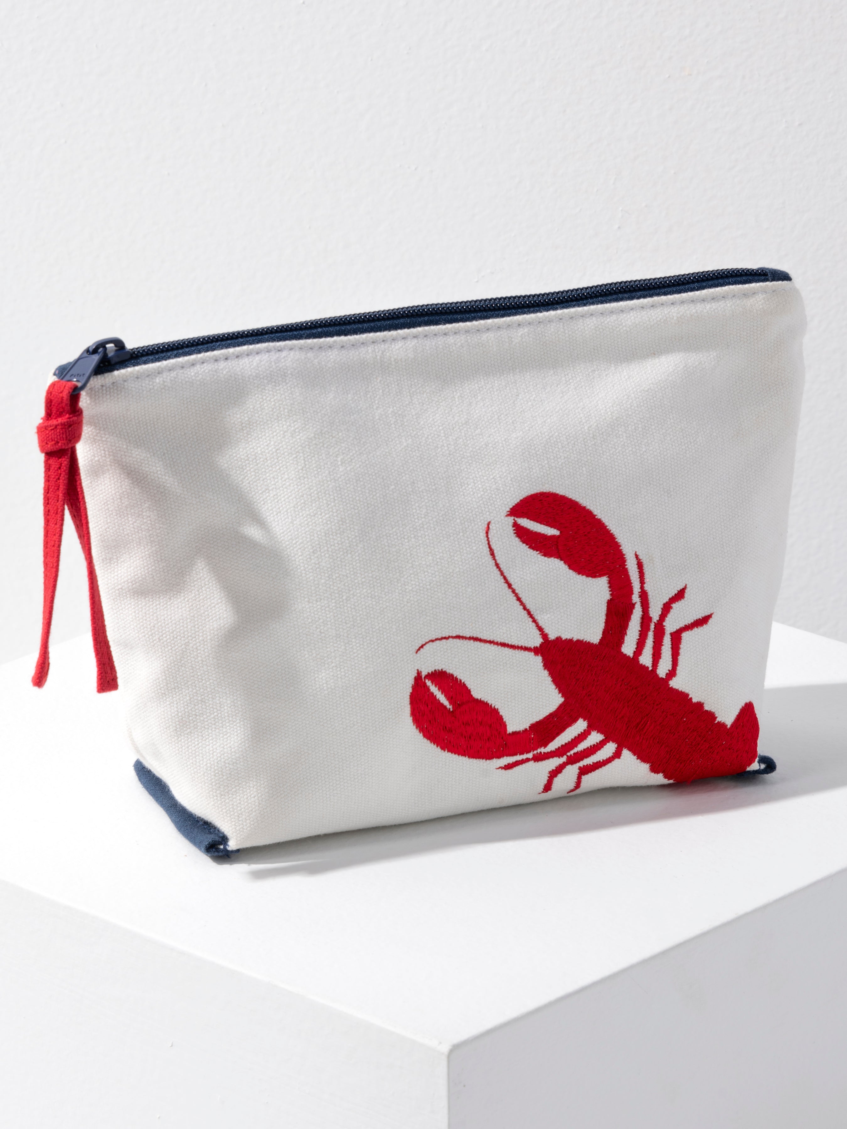 Shiraleah Lobster Zip Pouch, Ivory