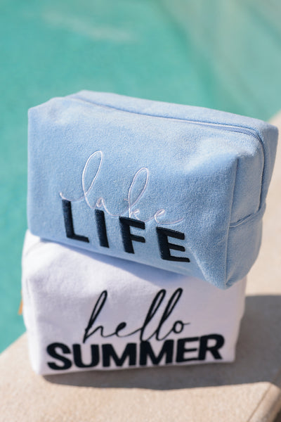 Shiraleah Sol "Hello Summer" Zip Pouch, White