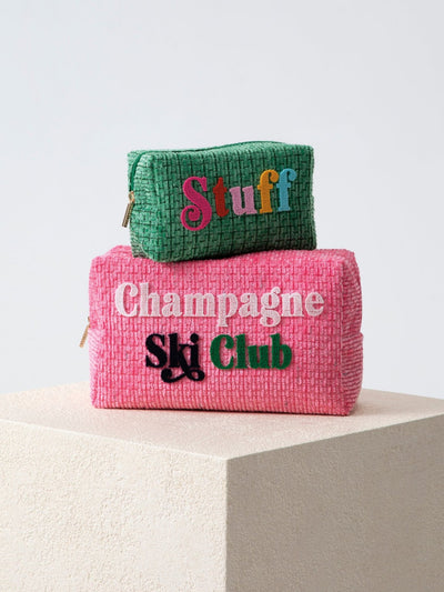 Shiraleah "Champagne Ski Club" Zip Pouch, Pink