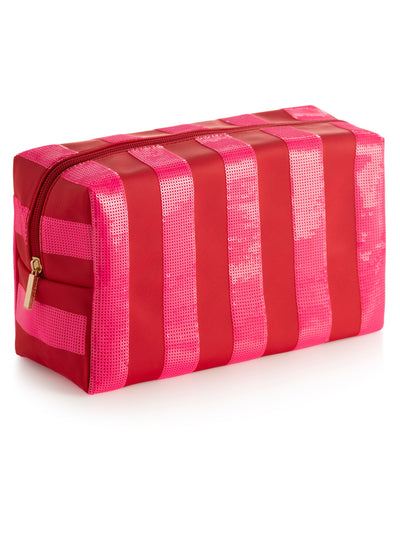 Shiraleah Cara Large Stripe Zip Pouch, Pink