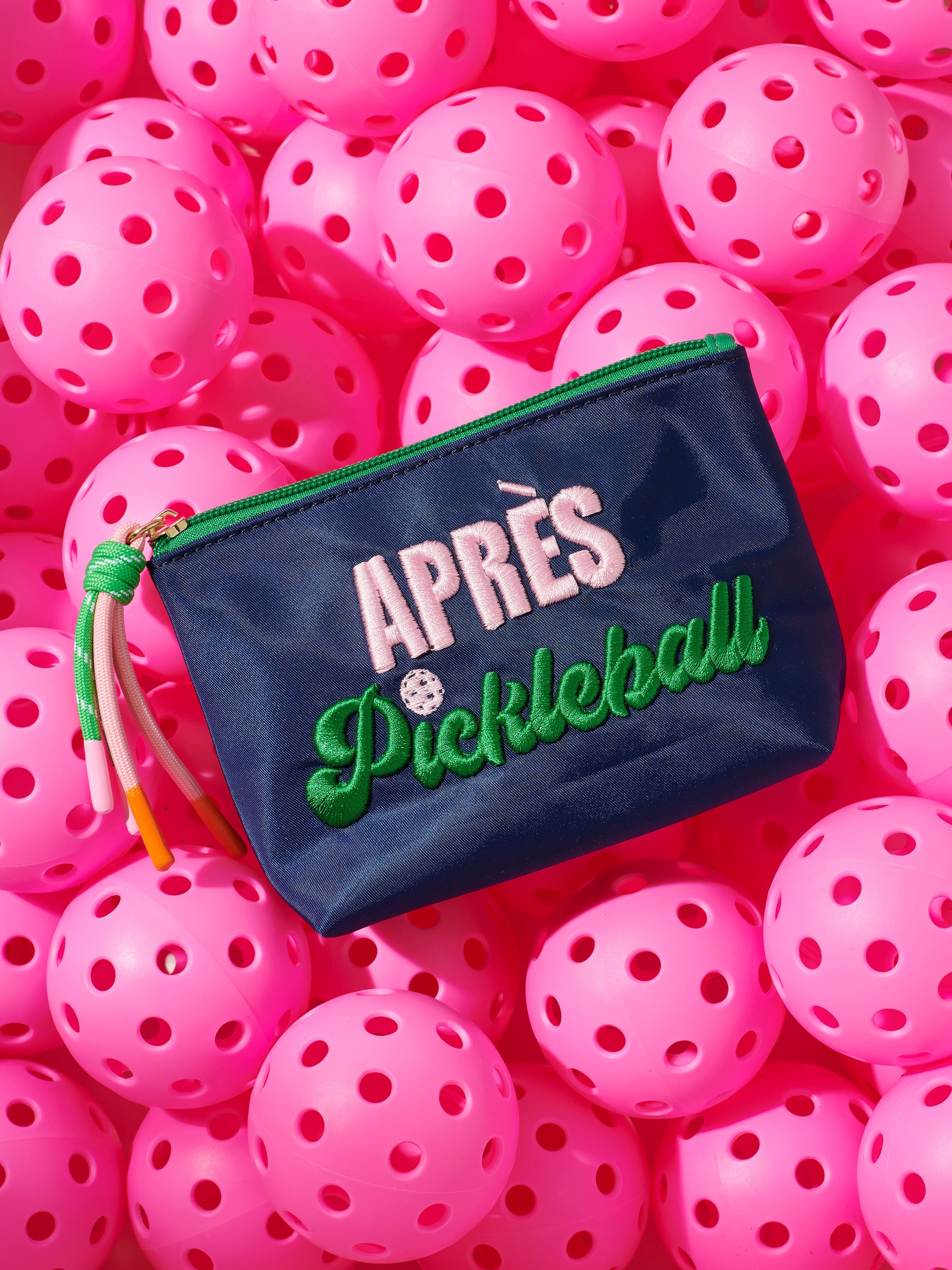 Shiraleah "Après Pickleball" Small Zip Pouch, Navy