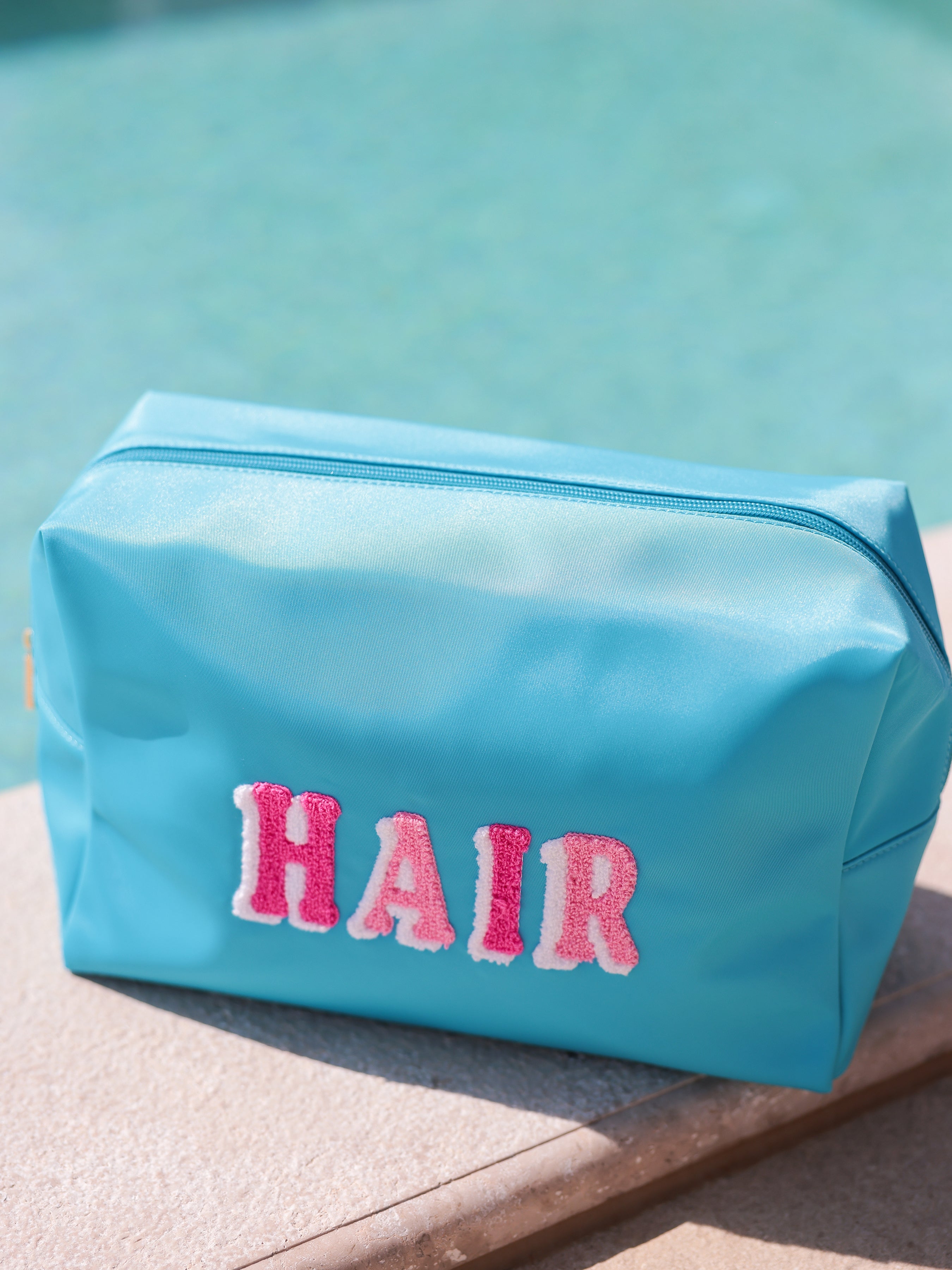 Shiraleah "Hair" Oversized Zip Pouch, Azure