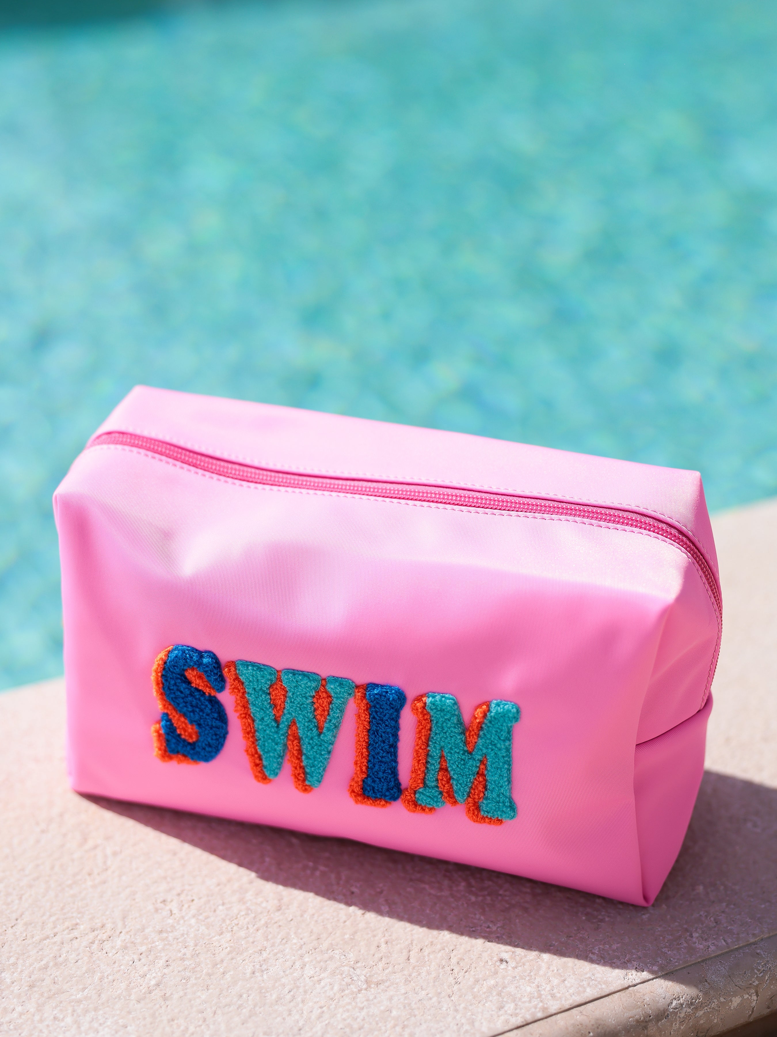 Shiraleah "Swim" Large Zip Pouch, Pink