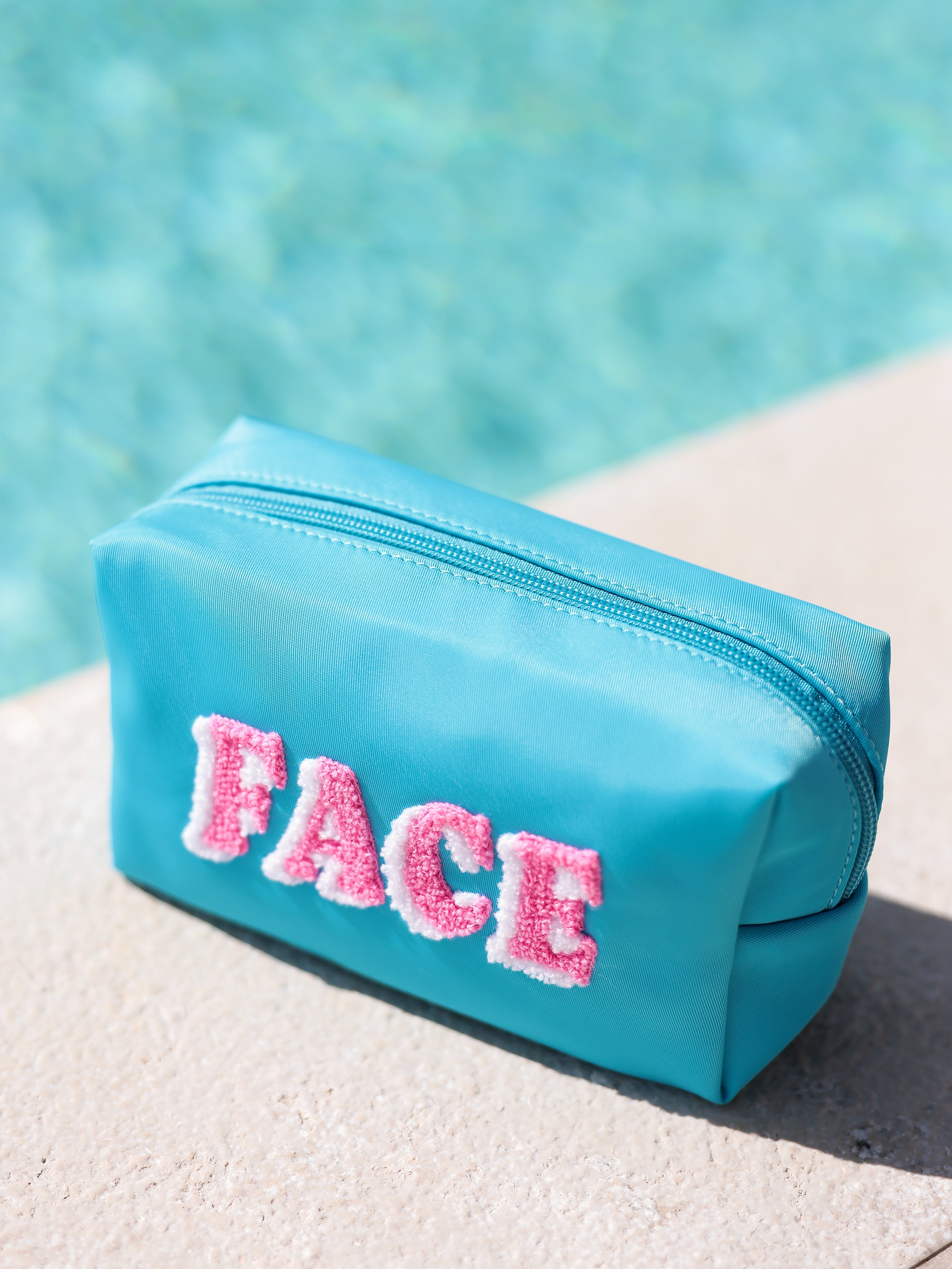 Shiraleah "Face" Small Zip Pouch, Azure