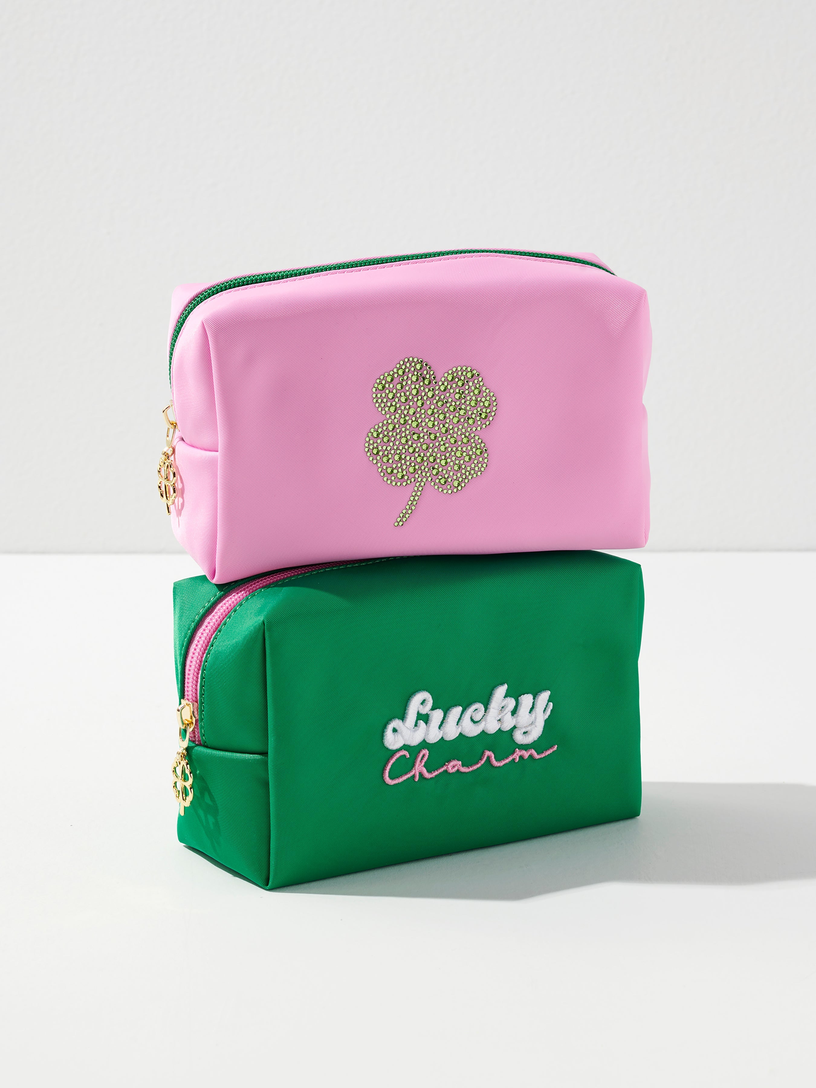 Shiraleah Shamrock Small Zip Pouch, Pink