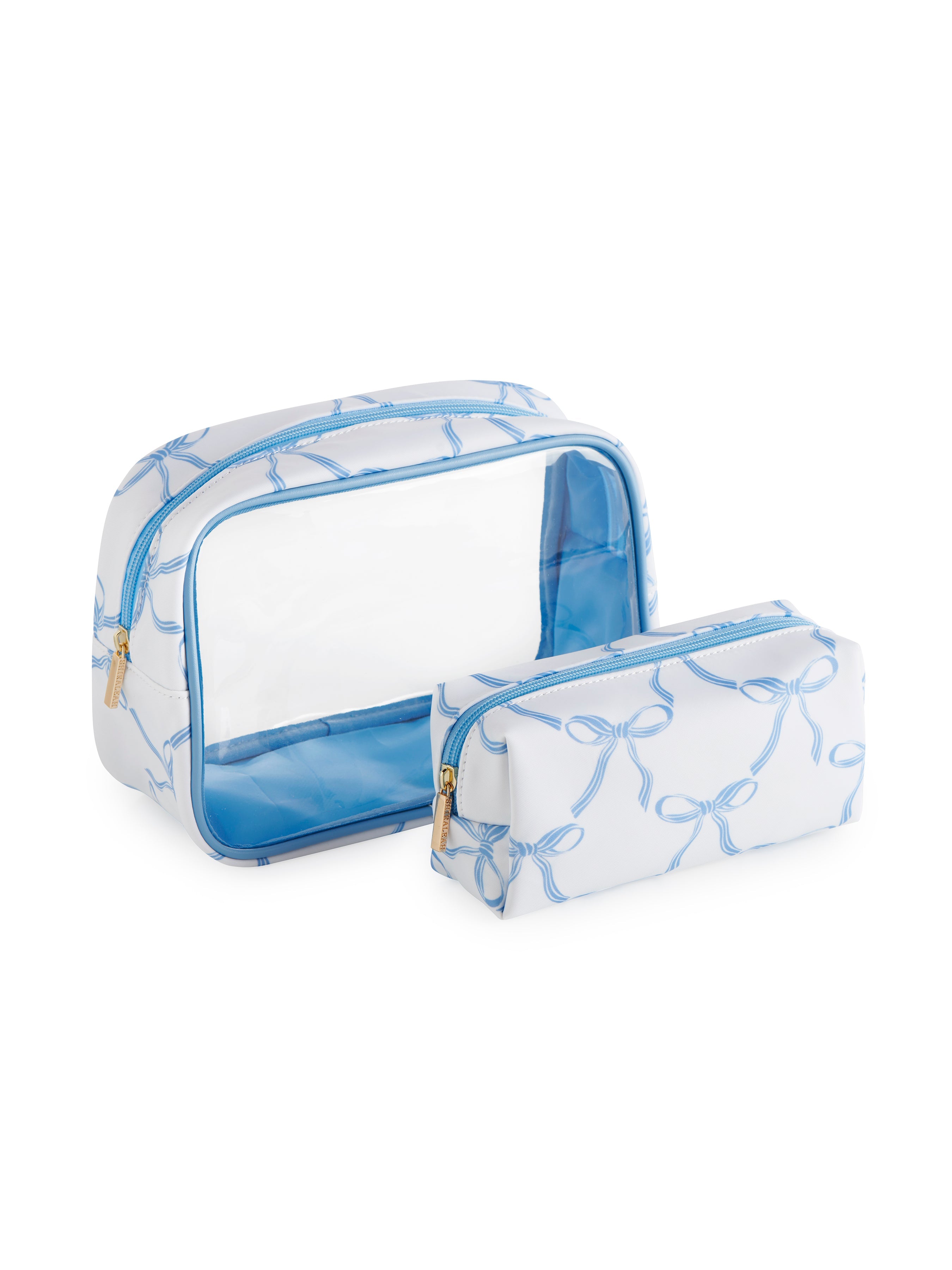 Shiraleah Bow Set Of 2 Cosmetic Cases, White