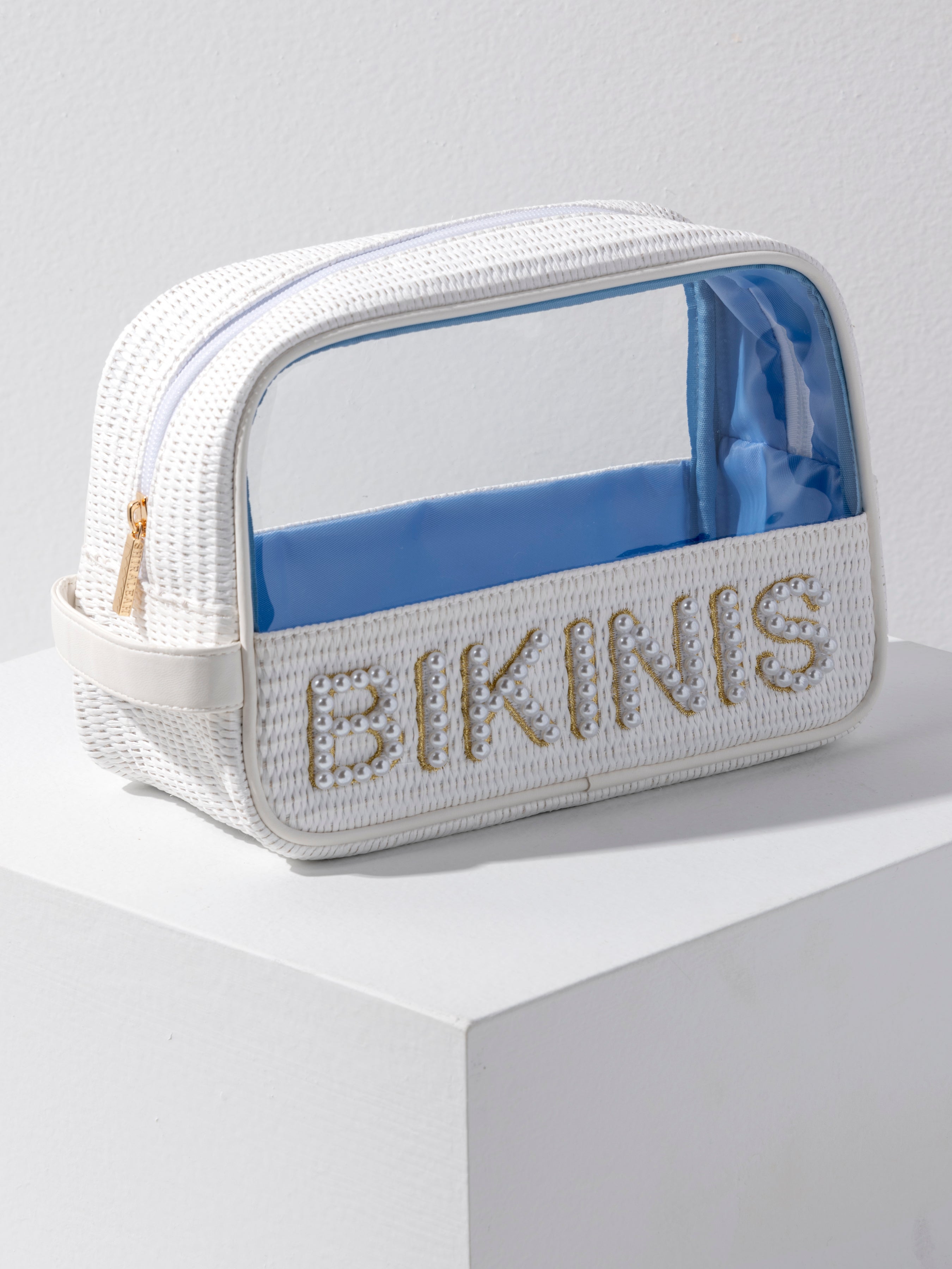 Shiraleah Pearl "Bikinis" Zip Pouch, White