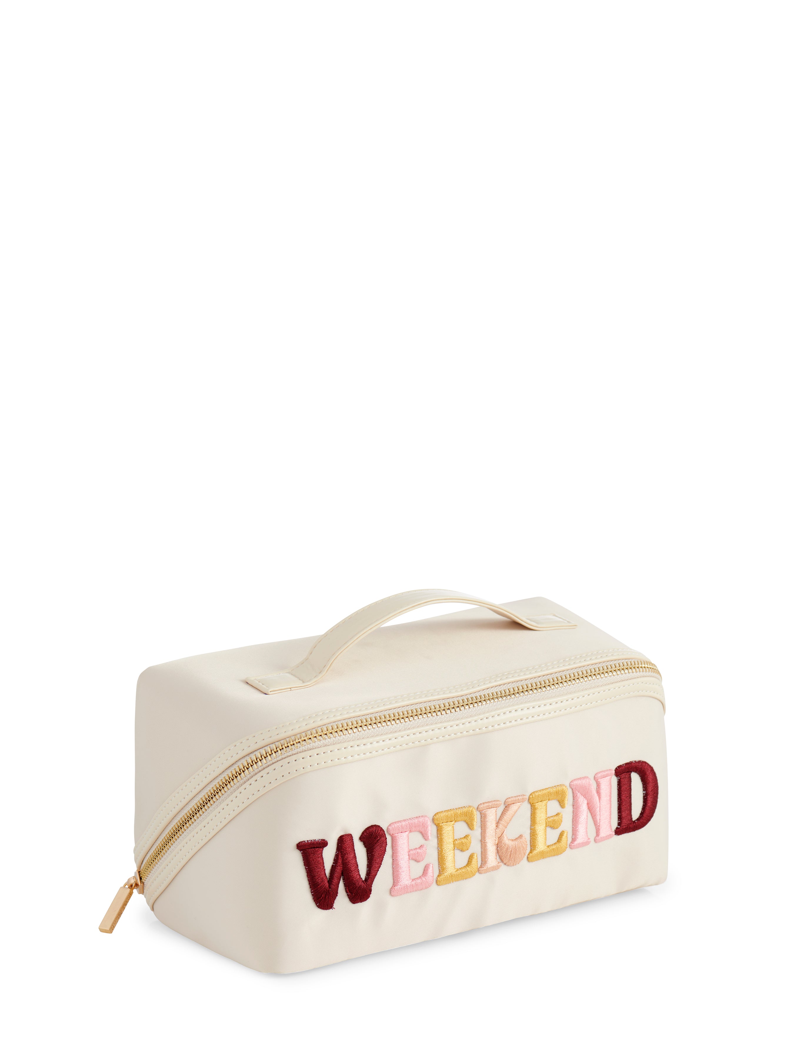 Shiraleah "Weekend" Cosmetic Zip Pouch, Ivory